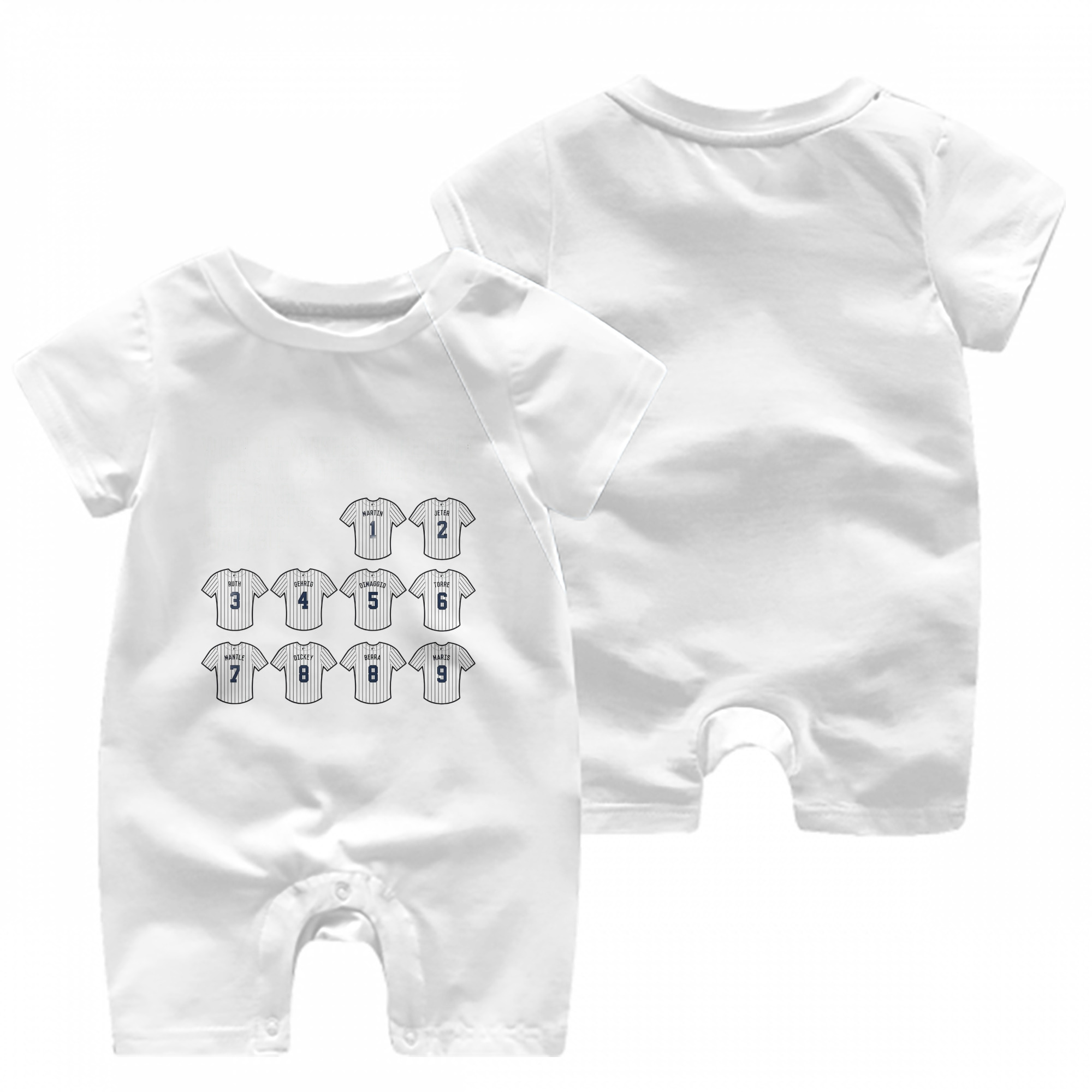 New York Yankees 61 Baby Short Sleeve Onesie – 100% Cotton Soft & Breathable Digital Print Romper – Double-Sided Print, Snap Closure For Easy Diaper Changes – Comfortable For Boys & Girls