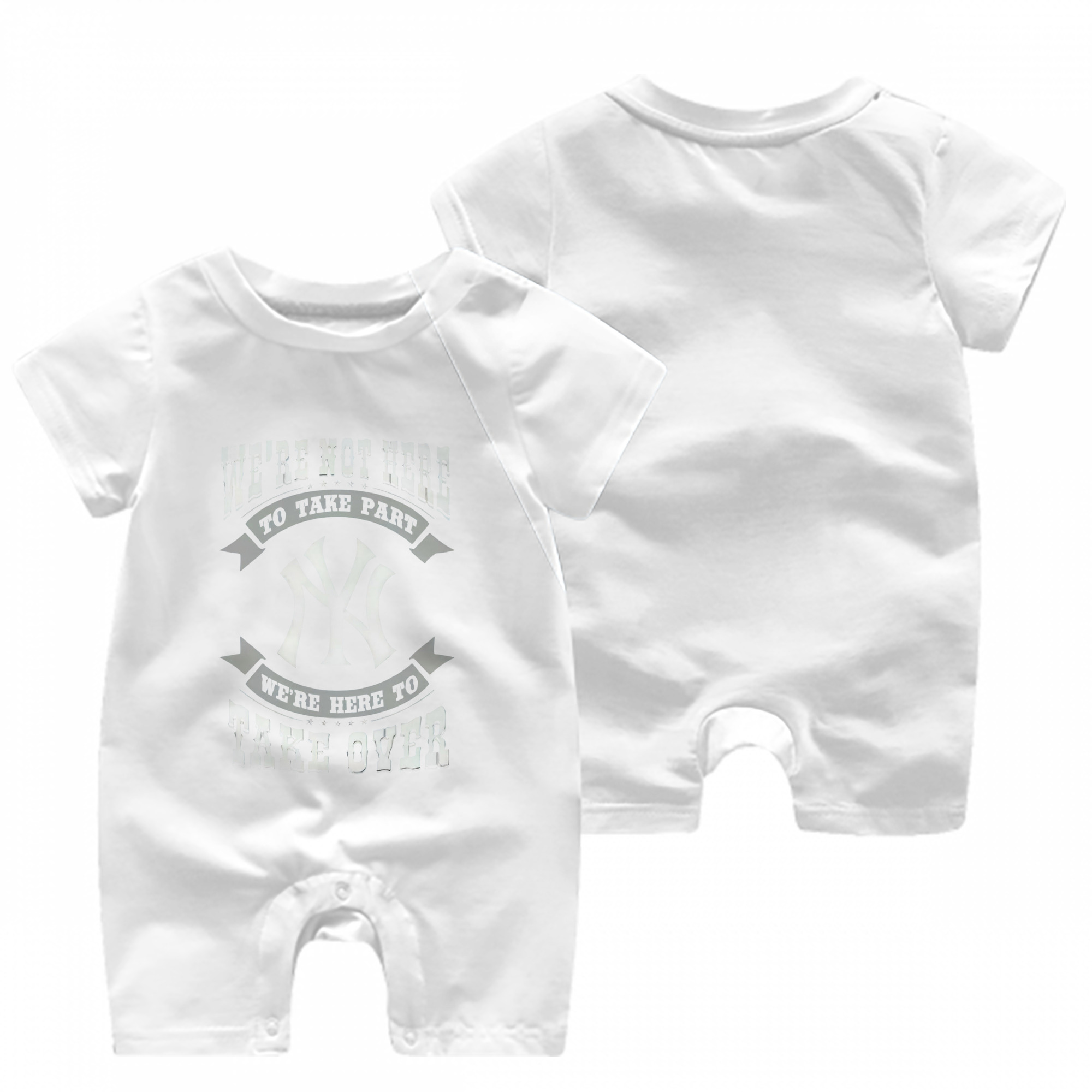 New York Yankees 276 Baby Short Sleeve Onesie – 100% Cotton Soft & Breathable Digital Print Romper – Double-Sided Print, Snap Closure For Easy Diaper Changes – Comfortable For Boys & Girls