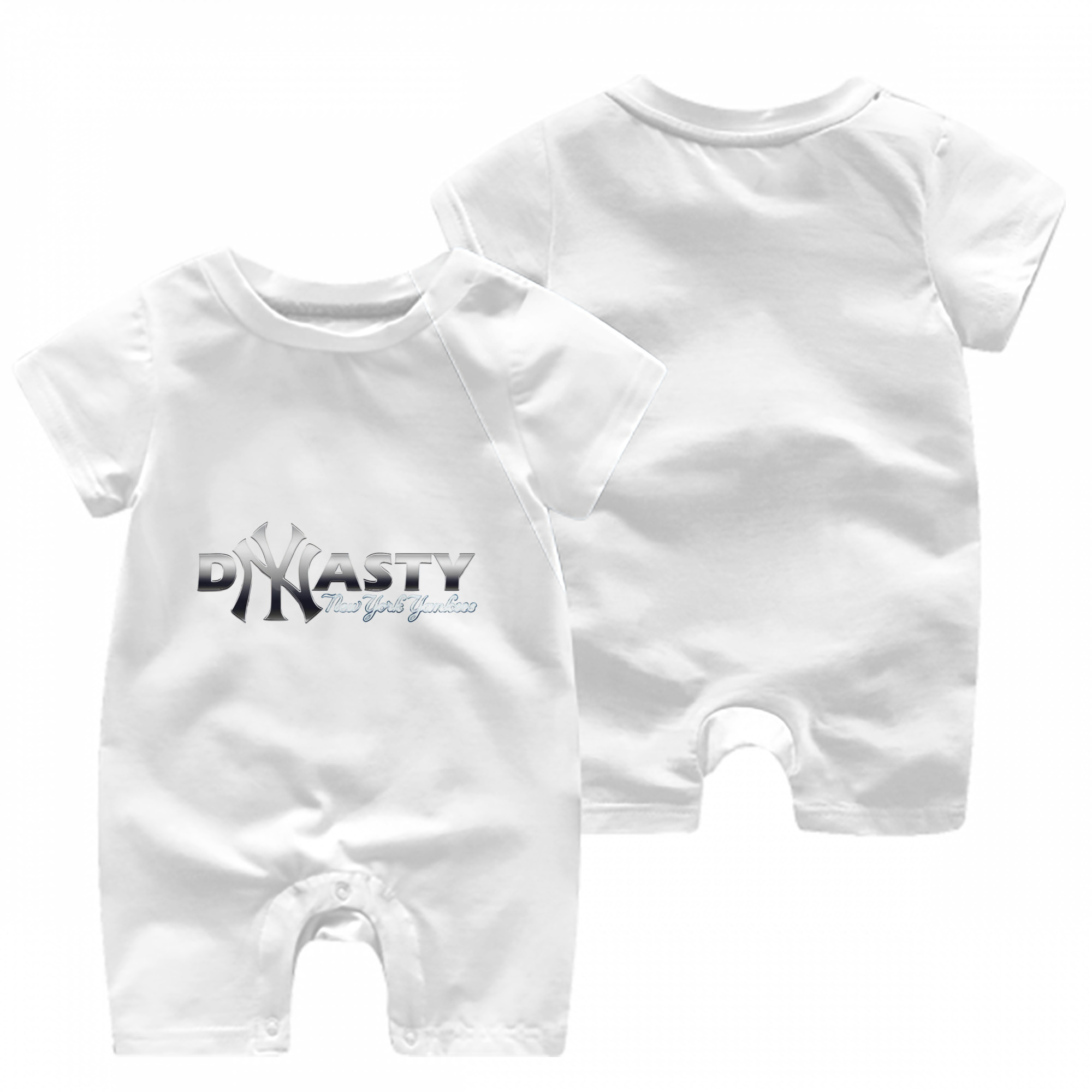 New York Yankees Dyasty Baby Short Sleeve Onesie – 100% Cotton Soft & Breathable Digital Print Romper – Double-Sided Print, Snap Closure For Easy Diaper Changes – Comfortable For Boys & Girls