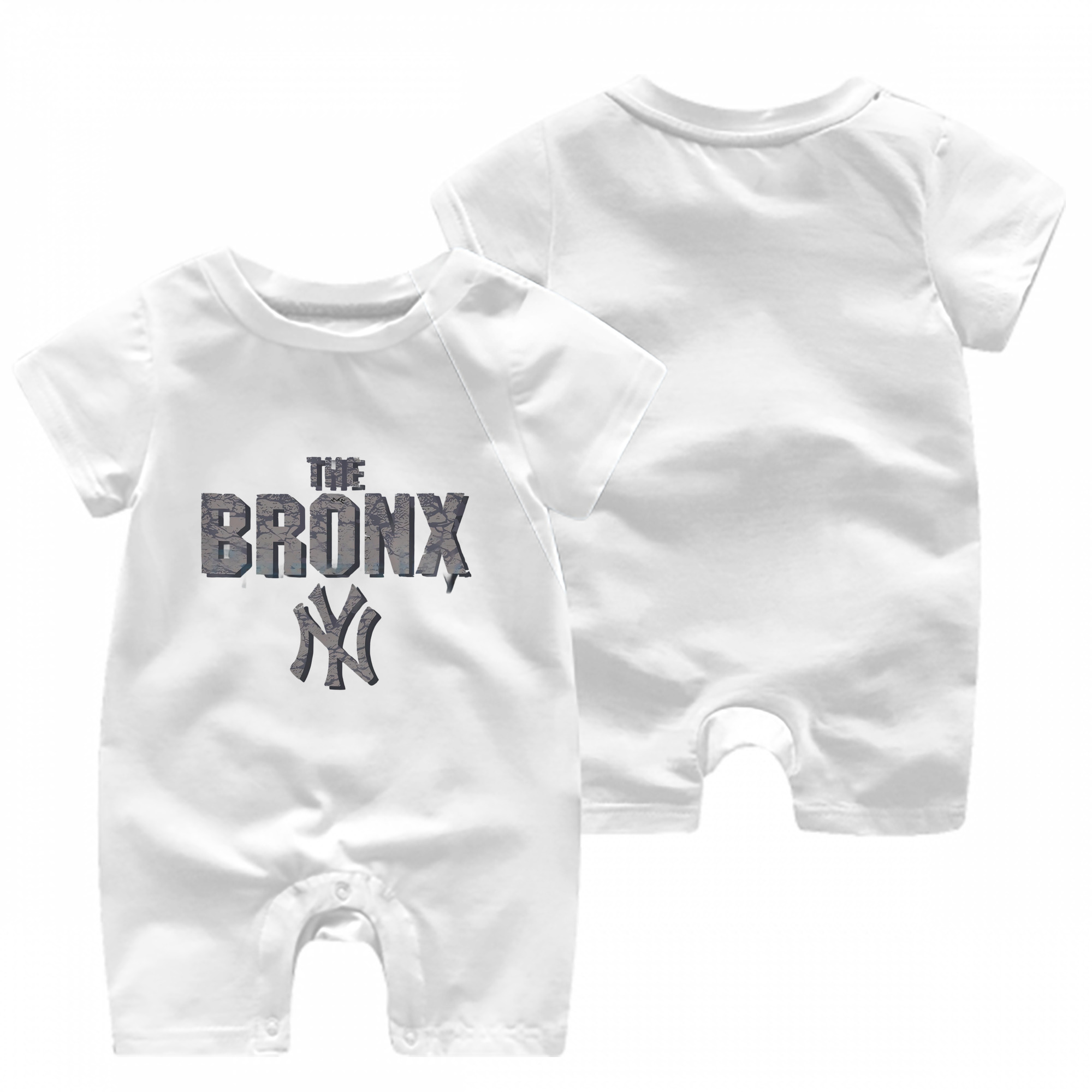 New York Yankees The Bronx Baby Short Sleeve Onesie – 100% Cotton Soft & Breathable Digital Print Romper – Double-Sided Print, Snap Closure For Easy Diaper Changes – Comfortable For Boys & Girls