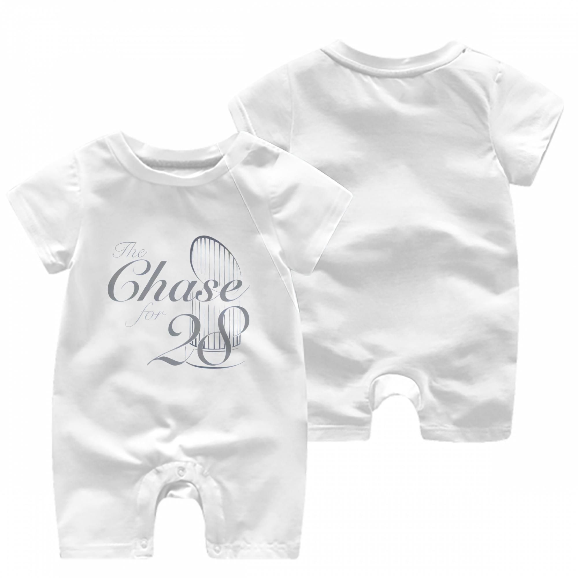 New York Yankees The Chase for 28 Baby Short Sleeve Onesie – 100% Cotton Soft & Breathable Digital Print Romper – Double-Sided Print, Snap Closure For Easy Diaper Changes – Comfortable For Boys & Girls