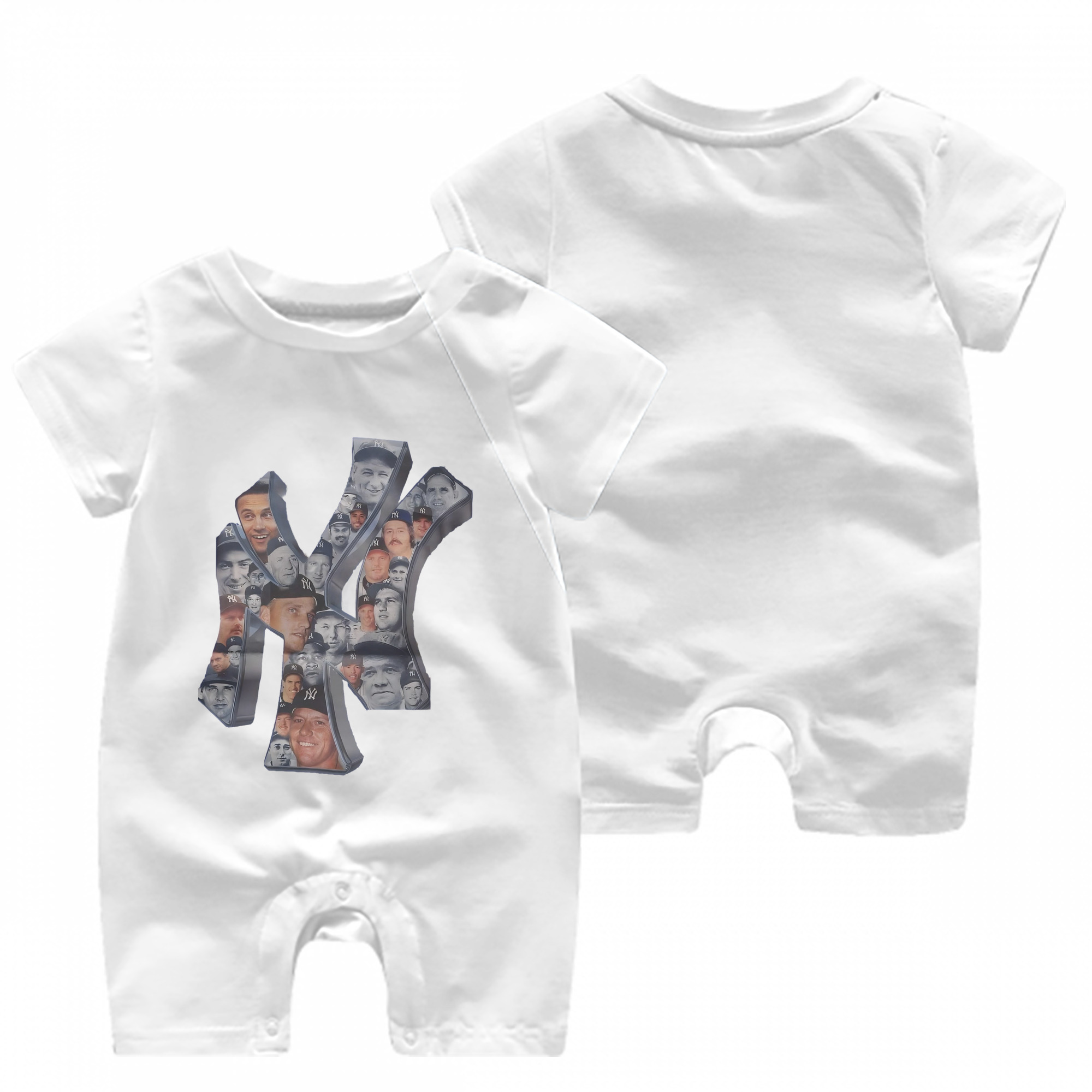 New York Yankees 279 Baby Short Sleeve Onesie – 100% Cotton Soft & Breathable Digital Print Romper – Double-Sided Print, Snap Closure For Easy Diaper Changes – Comfortable For Boys & Girls
