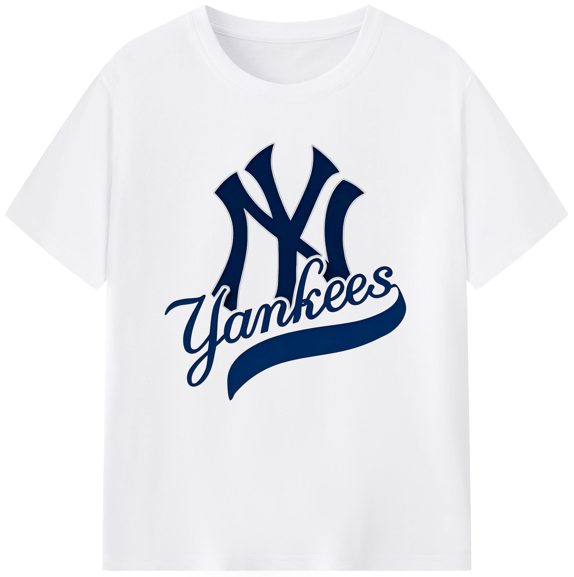 New York Yankees Logo 180g Cotton T-Shirt With Front Heat Transfer Print – Soft, Lightweight, Fitted Design – Comfortable Casual Wear For Sports & Everyday Use