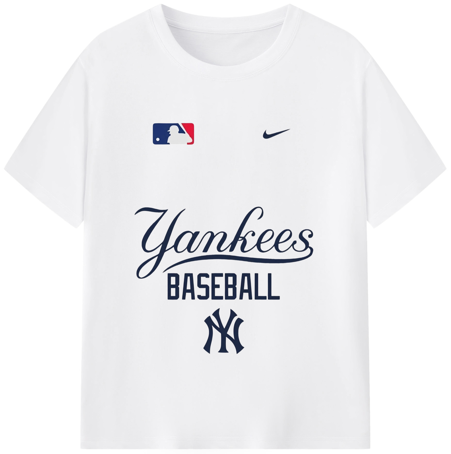 New York Yankees Baseball 180g Cotton T-Shirt With Front Heat Transfer Print – Soft, Lightweight, Fitted Design – Comfortable Casual Wear For Sports & Everyday Use