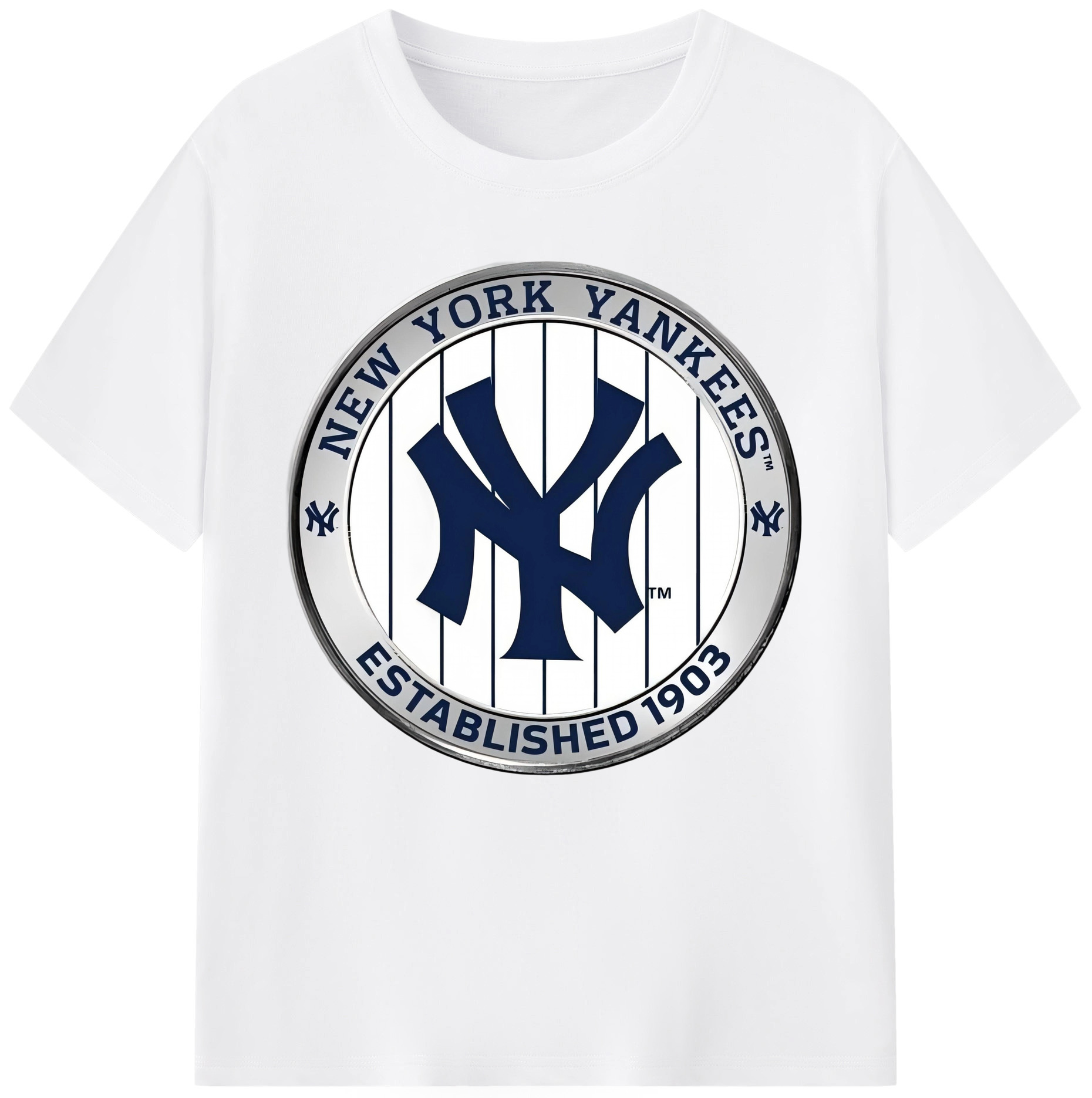 New York Yankees Established 1903 180g Cotton T-Shirt With Front Heat Transfer Print – Soft, Lightweight, Fitted Design – Comfortable Casual Wear For Sports & Everyday Use