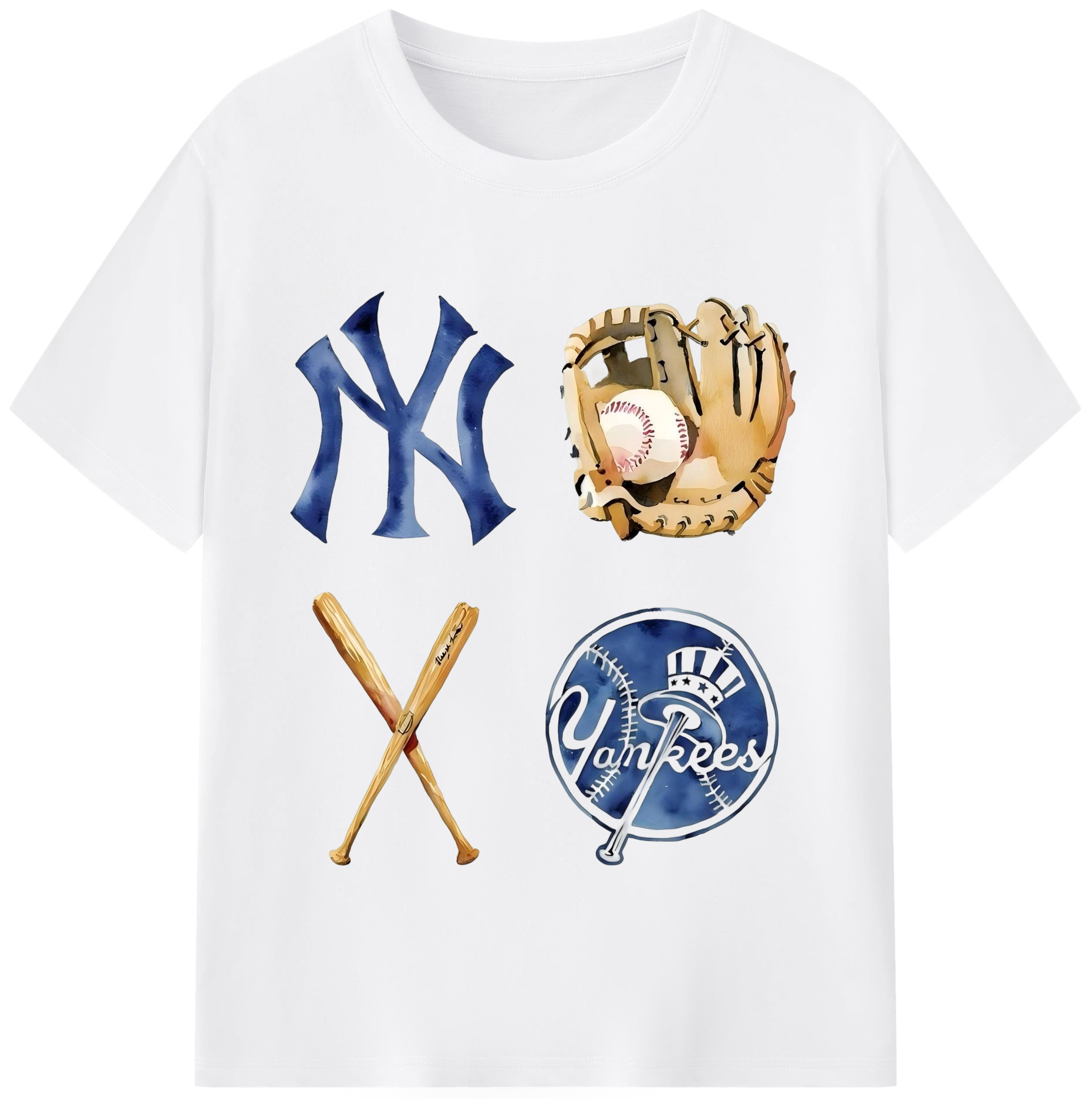 New York Yankees Baseball 180g Cotton T-Shirt With Front Heat Transfer Print – Soft, Lightweight, Fitted Design – Comfortable Casual Wear For Sports & Everyday Use