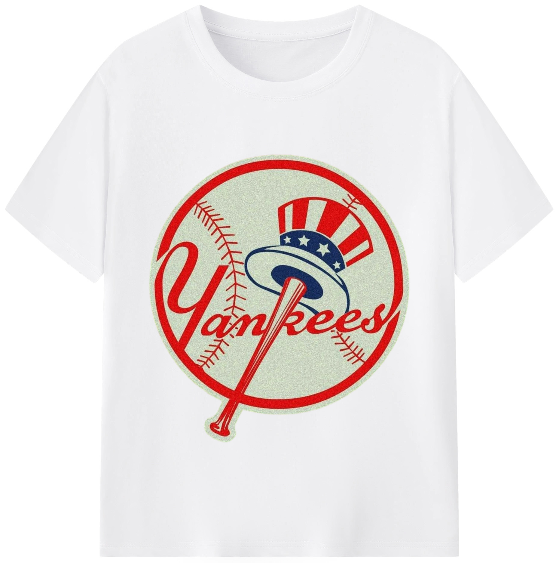New York Yankees Logo 180g Cotton T-Shirt With Front Heat Transfer Print – Soft, Lightweight, Fitted Design – Comfortable Casual Wear For Sports & Everyday Use