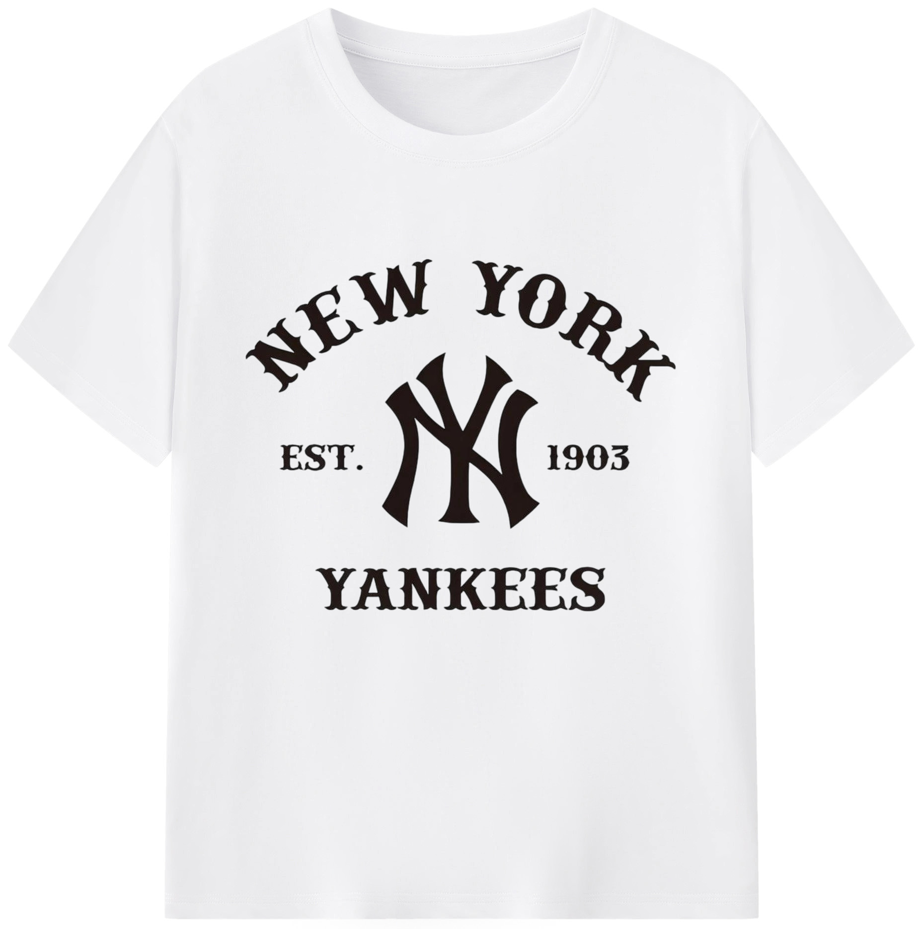 New York Yankees EST 1903 180g Cotton T-Shirt With Front Heat Transfer Print – Soft, Lightweight, Fitted Design – Comfortable Casual Wear For Sports & Everyday Use