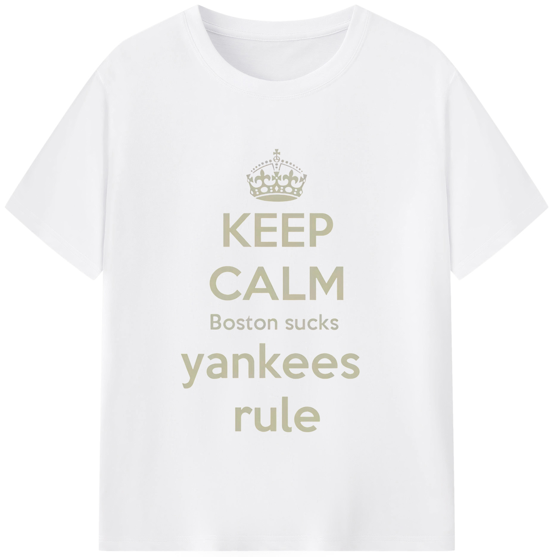 New York Yankees Keep Calm Yankees Rule Boston Sucks 180g Cotton T-Shirt With Front Heat Transfer Print – Soft, Lightweight, Fitted Design – Comfortable Casual Wear For Sports & Everyday Use