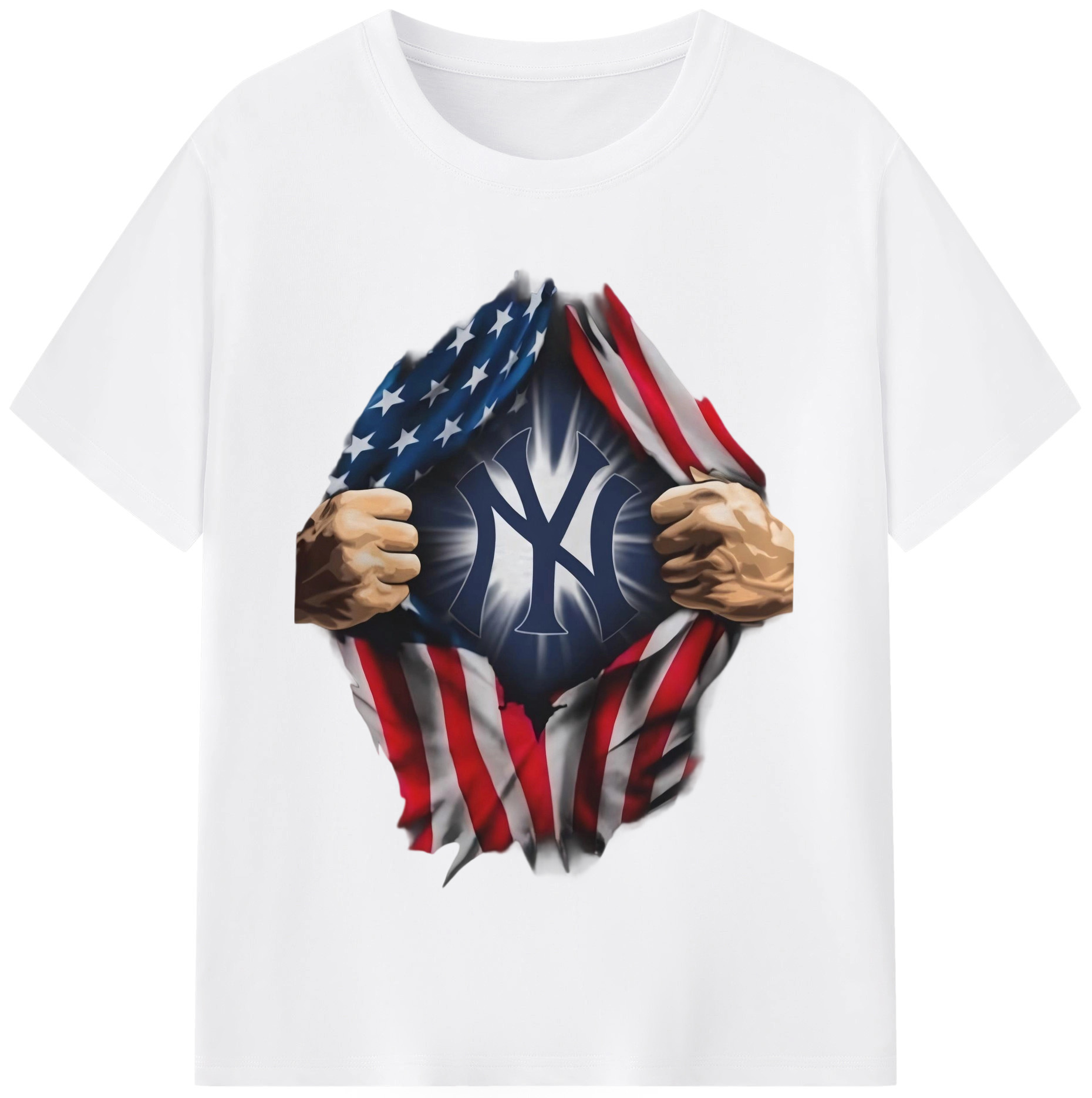 New York Yankees US Flag Yankees Inside Me 180g Cotton T-Shirt With Front Heat Transfer Print – Soft, Lightweight, Fitted Design – Comfortable Casual Wear For Sports & Everyday Use