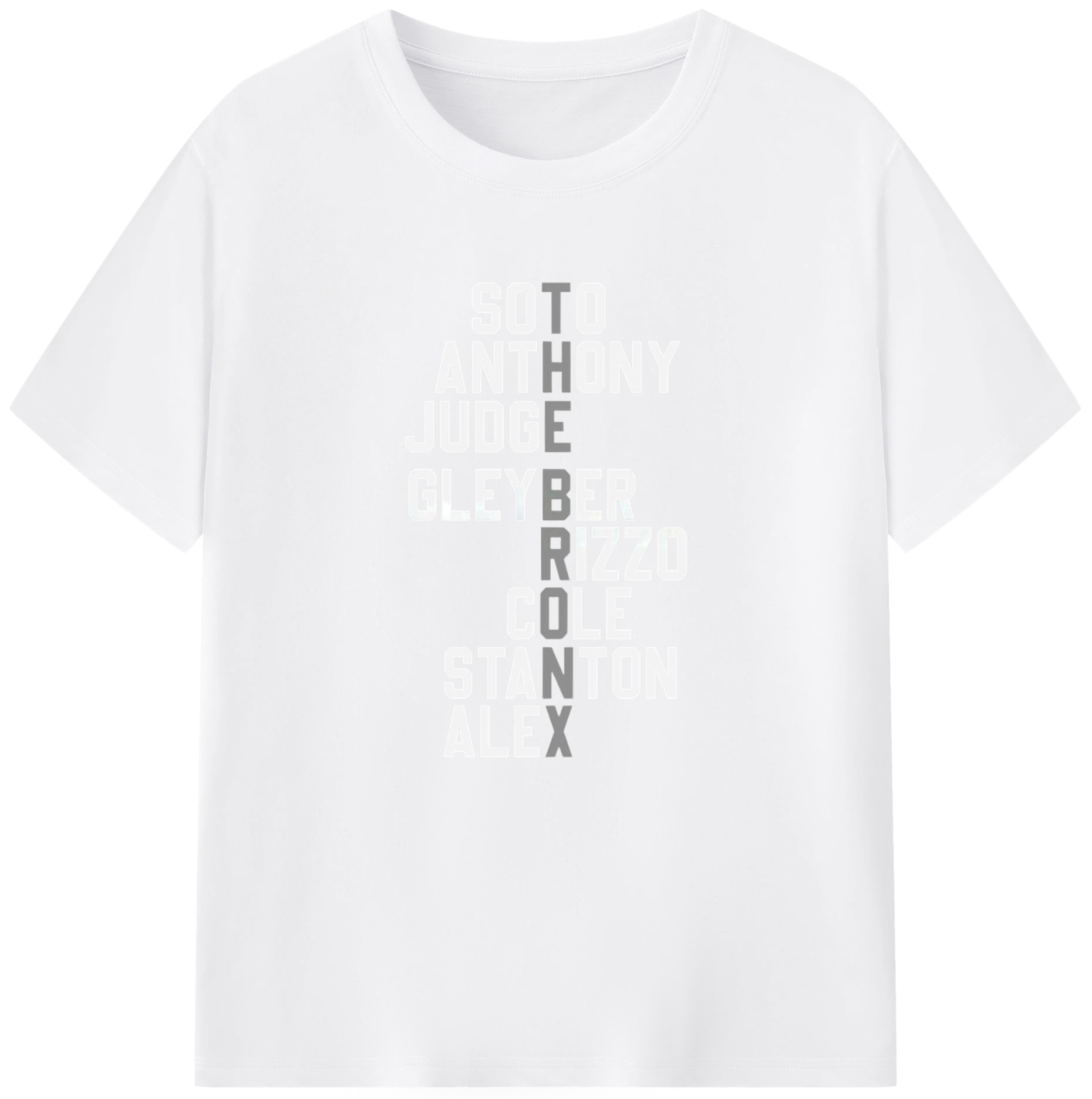 New York Yankees The Bronx Player Name 180g Cotton T-Shirt With Front Heat Transfer Print – Soft, Lightweight, Fitted Design – Comfortable Casual Wear For Sports & Everyday Use