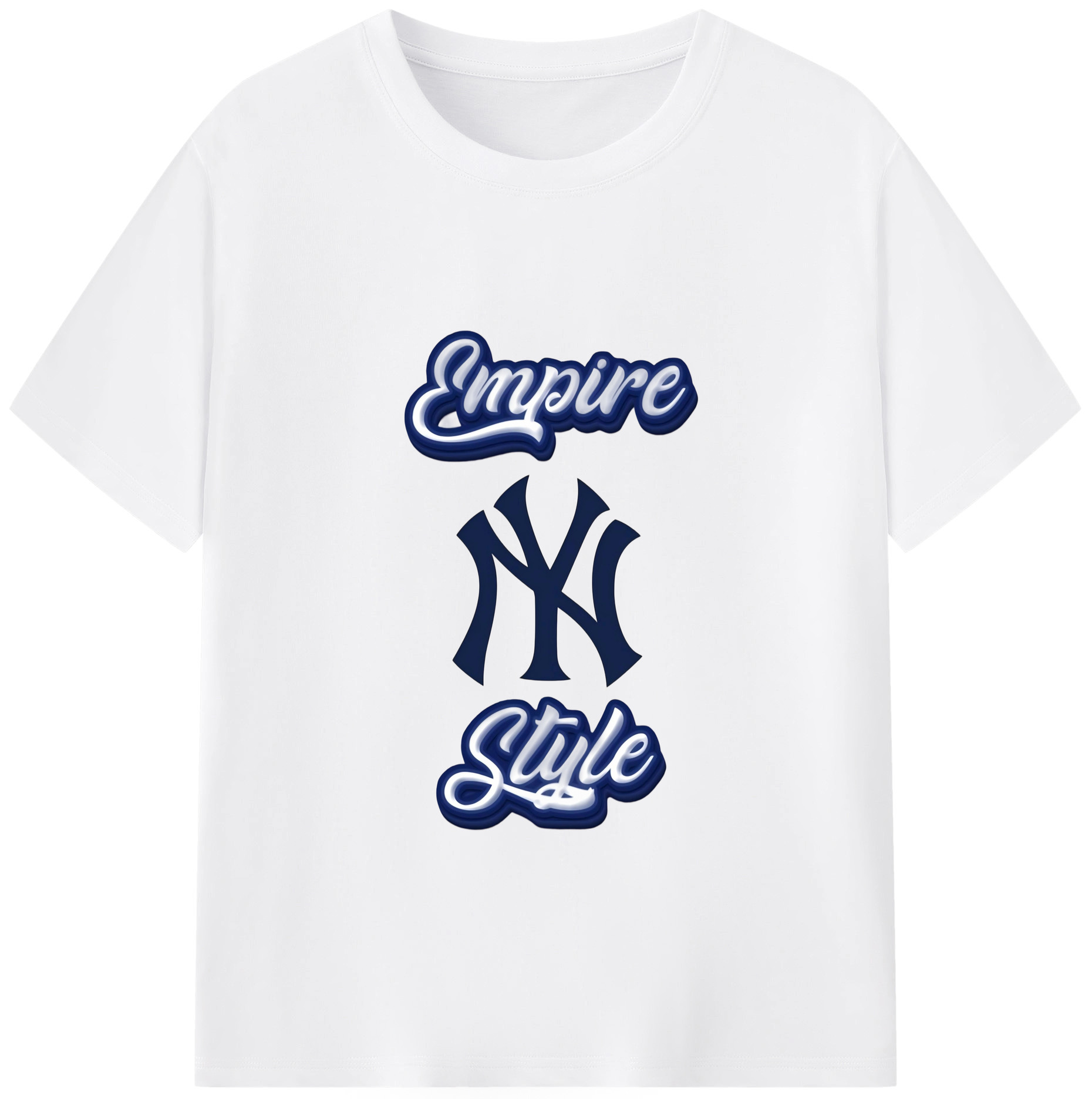 New York Yankees Empire Yankees Style 180g Cotton T-Shirt With Front Heat Transfer Print – Soft, Lightweight, Fitted Design – Comfortable Casual Wear For Sports & Everyday Use