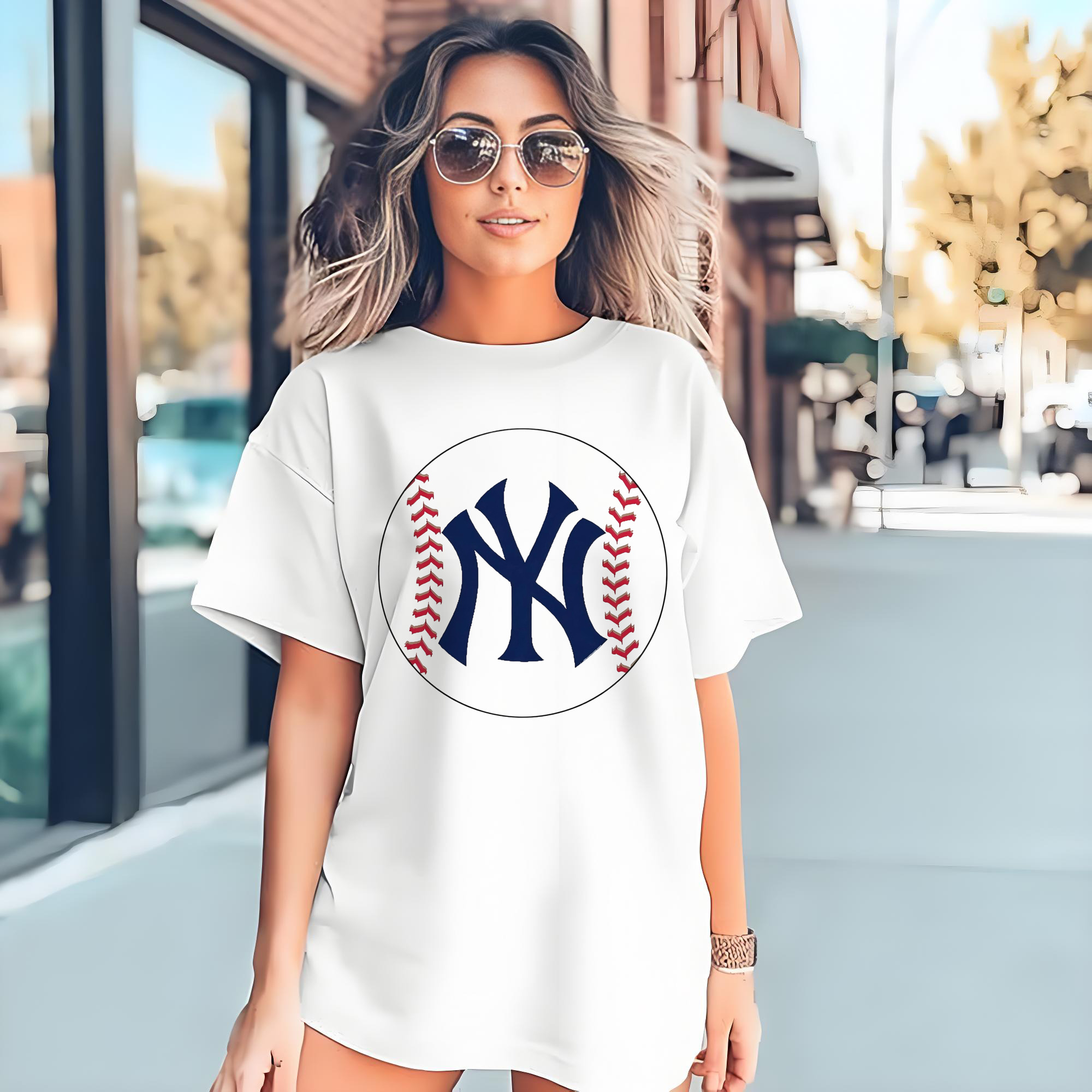 New York Yankees Baseball 180g Cotton T-Shirt With Front Heat Transfer Print – Soft, Lightweight, Fitted Design – Comfortable Casual Wear For Sports & Everyday Use