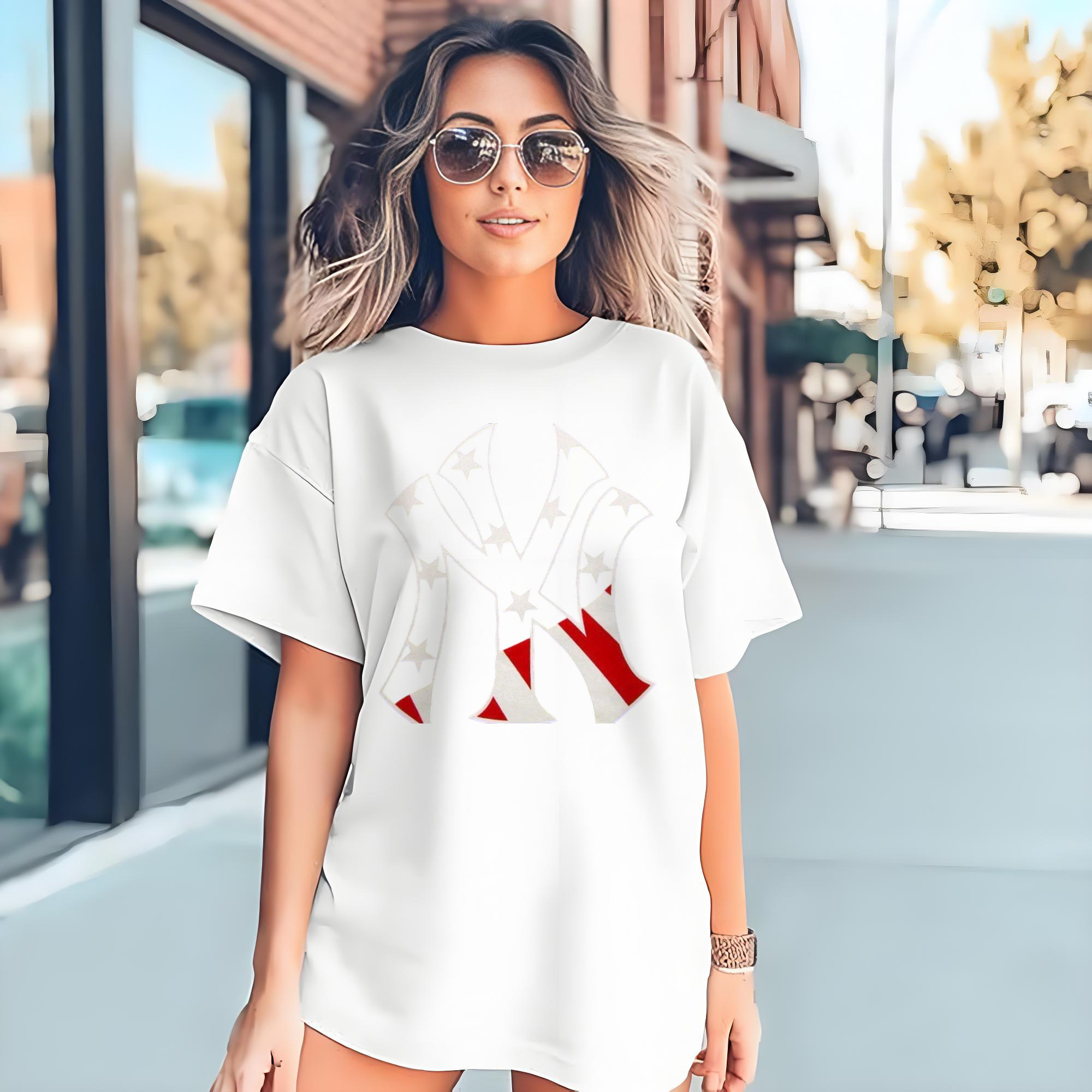 New York Yankees Logo USA 180g Cotton T-Shirt With Front Heat Transfer Print – Soft, Lightweight, Fitted Design – Comfortable Casual Wear For Sports & Everyday Use