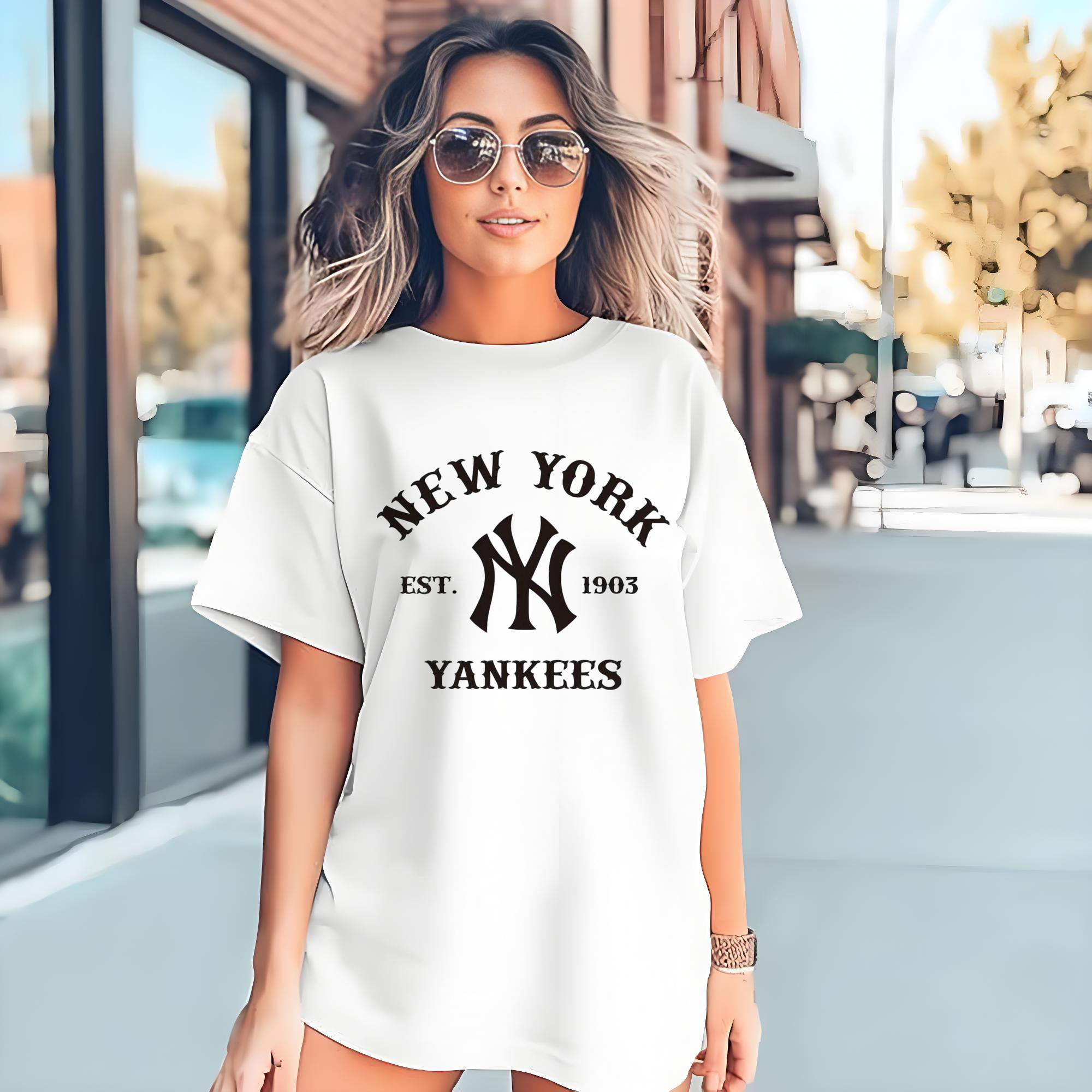 New York Yankees EST 1903 180g Cotton T-Shirt With Front Heat Transfer Print – Soft, Lightweight, Fitted Design – Comfortable Casual Wear For Sports & Everyday Use