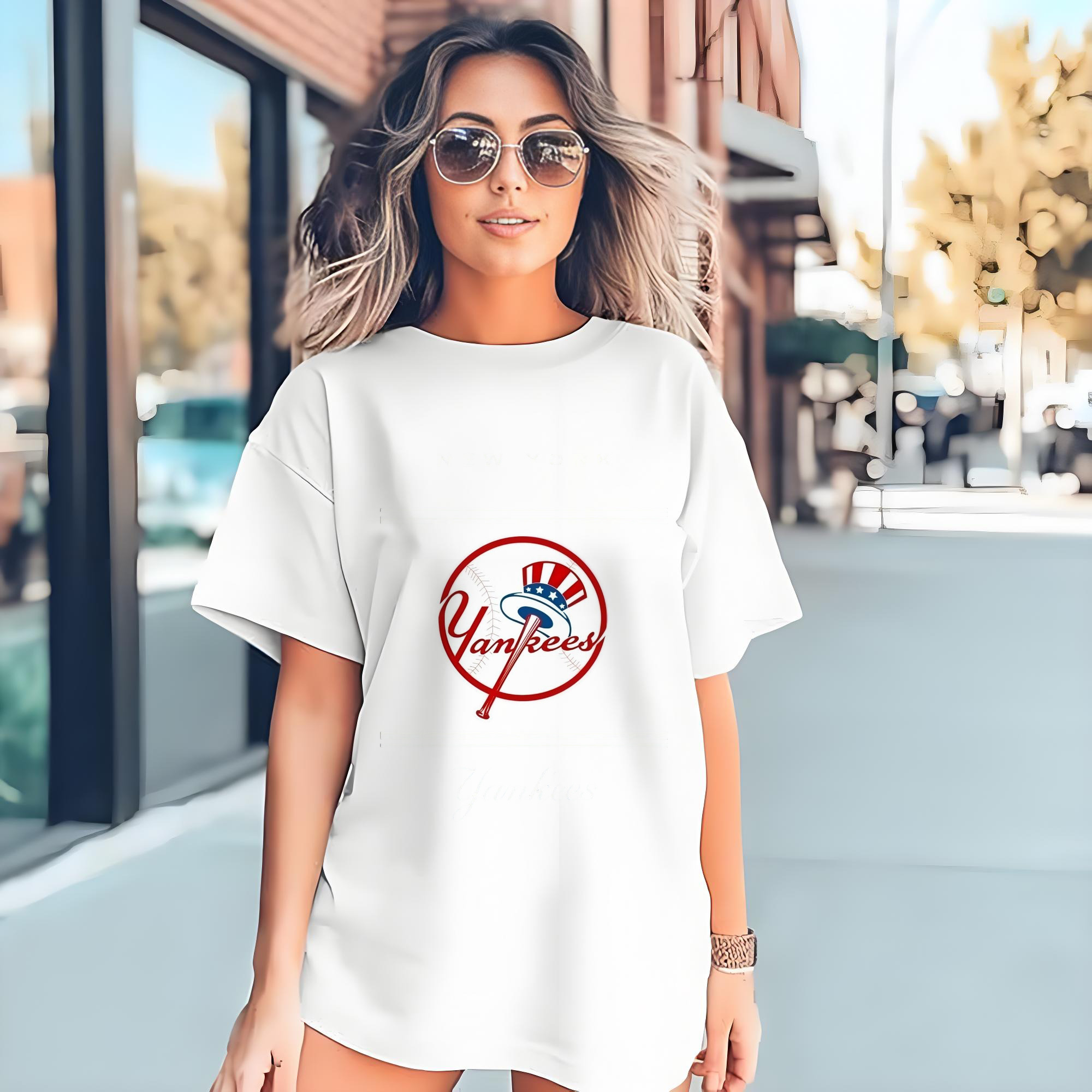 New York Yankees Logo 180g Cotton T-Shirt With Front Heat Transfer Print – Soft, Lightweight, Fitted Design – Comfortable Casual Wear For Sports & Everyday Use