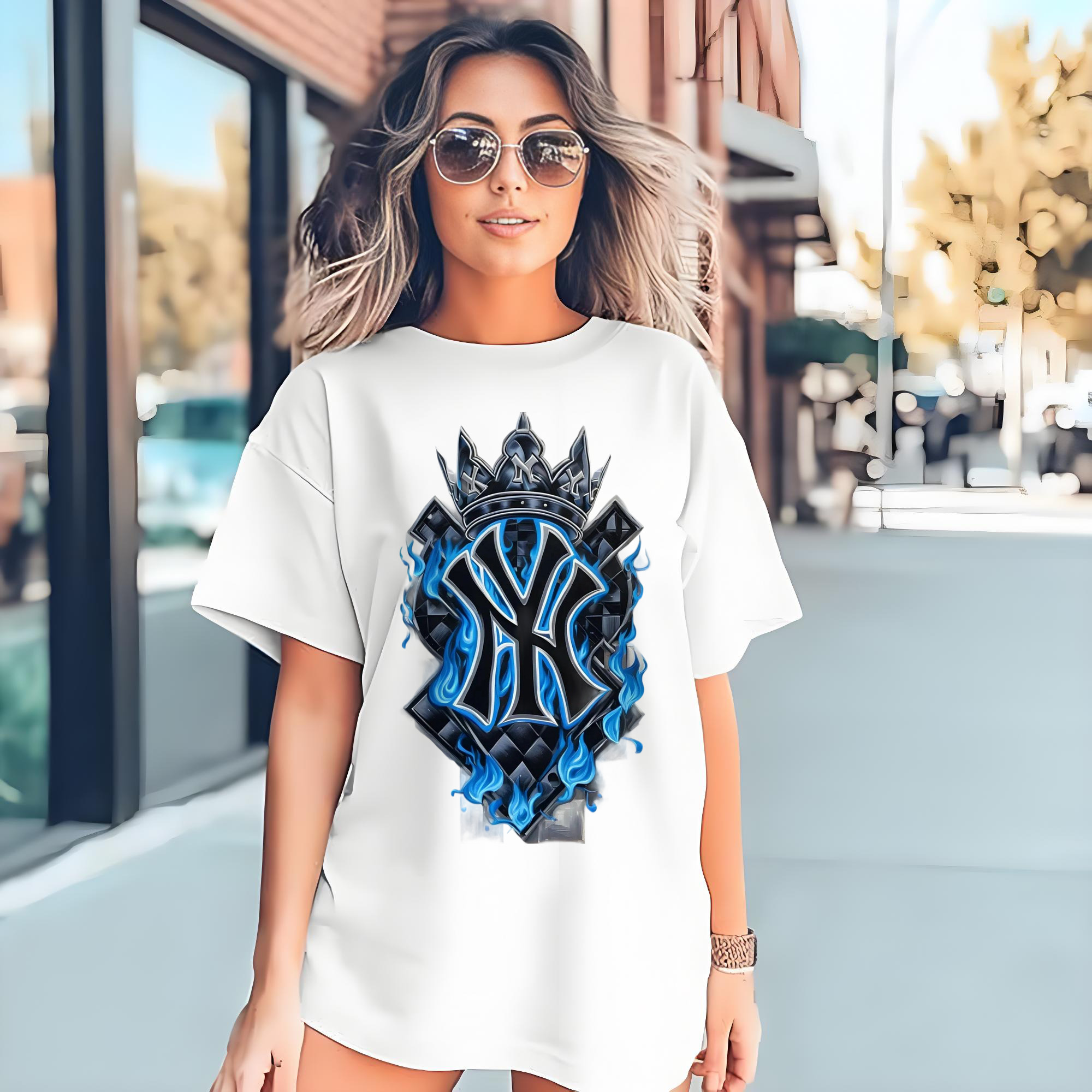 New York Yankees 285 180g Cotton T-Shirt With Front Heat Transfer Print – Soft, Lightweight, Fitted Design – Comfortable Casual Wear For Sports & Everyday Use