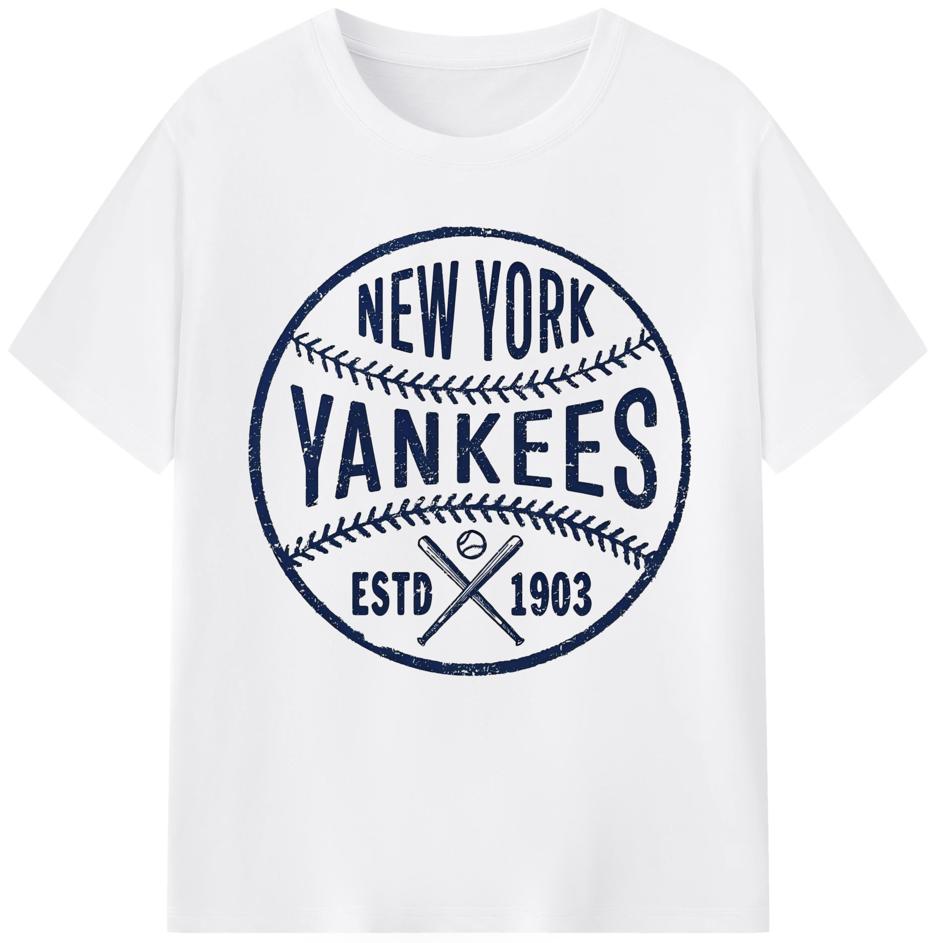 New York Yankees Estd 1903 Combed Cotton T-Shirt 180g With Front Heat Transfer Print – Soft, Lightweight, Fitted Design – Stylish Casual Wear For Sports & Everyday Use
