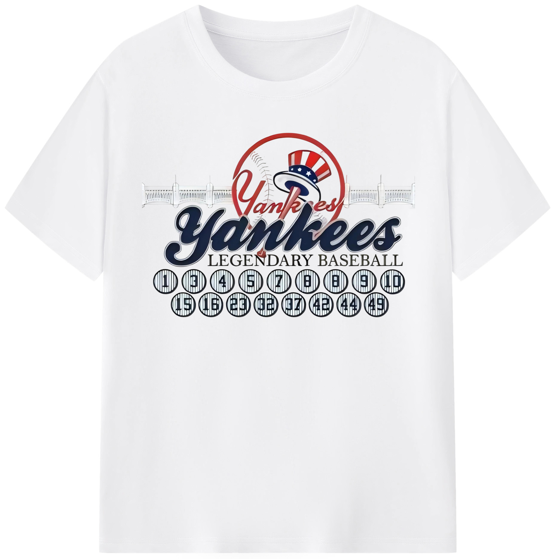 New York Yankees Legendary Baseball Combed Cotton T-Shirt 180g With Front Heat Transfer Print – Soft, Lightweight, Fitted Design – Stylish Casual Wear For Sports & Everyday Use