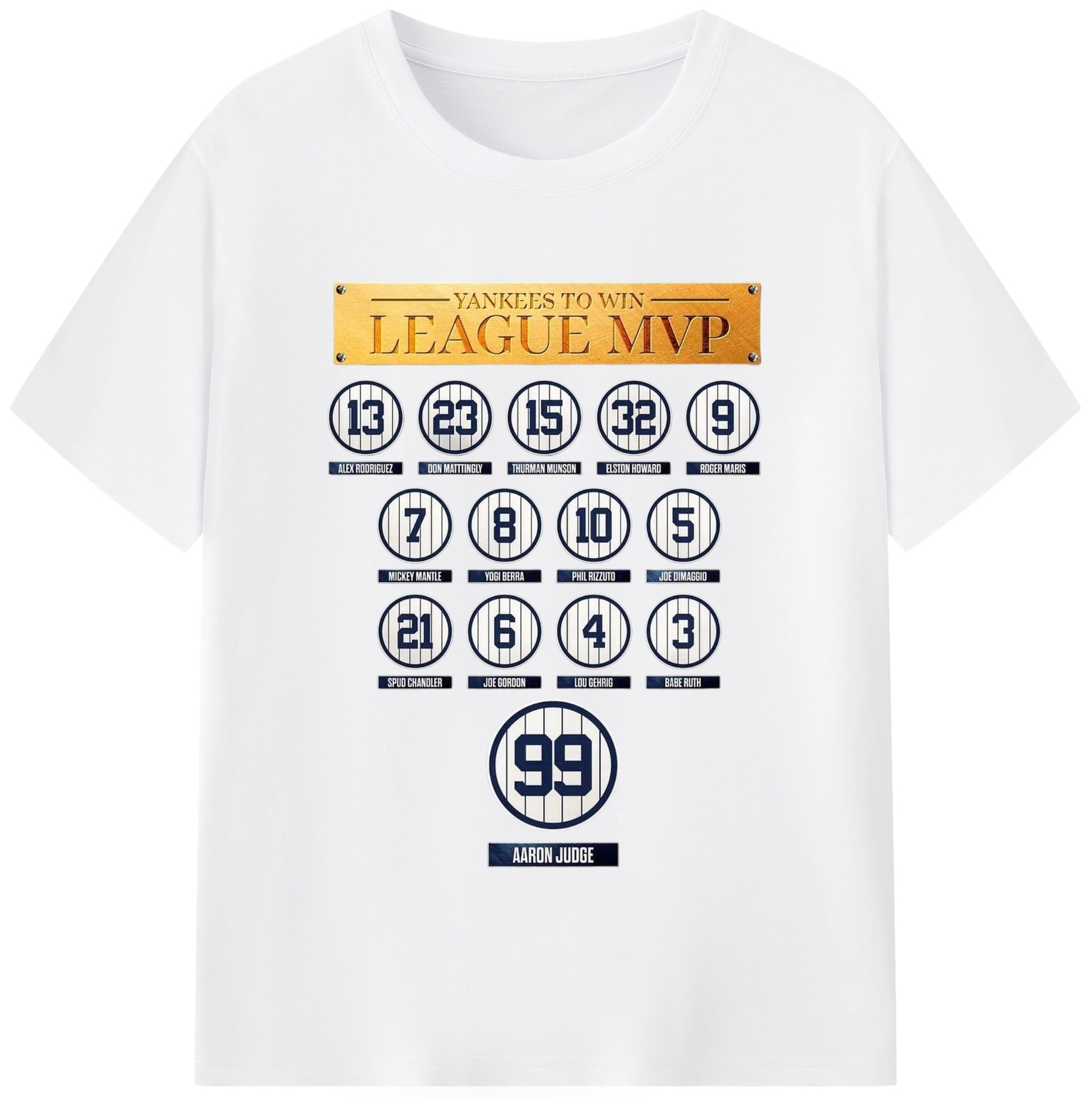 New York Yankees To Win League MVP Combed Cotton T-Shirt 180g With Front Heat Transfer Print – Soft, Lightweight, Fitted Design – Stylish Casual Wear For Sports & Everyday Use