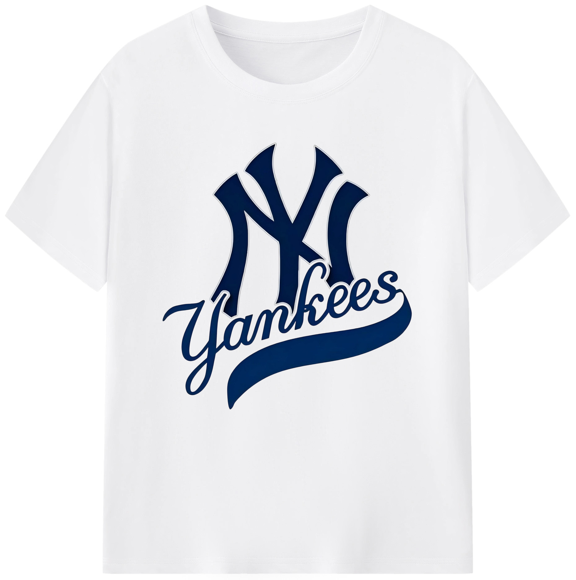New York Yankees Logo Combed Cotton T-Shirt 180g With Front Heat Transfer Print – Soft, Lightweight, Fitted Design – Stylish Casual Wear For Sports & Everyday Use