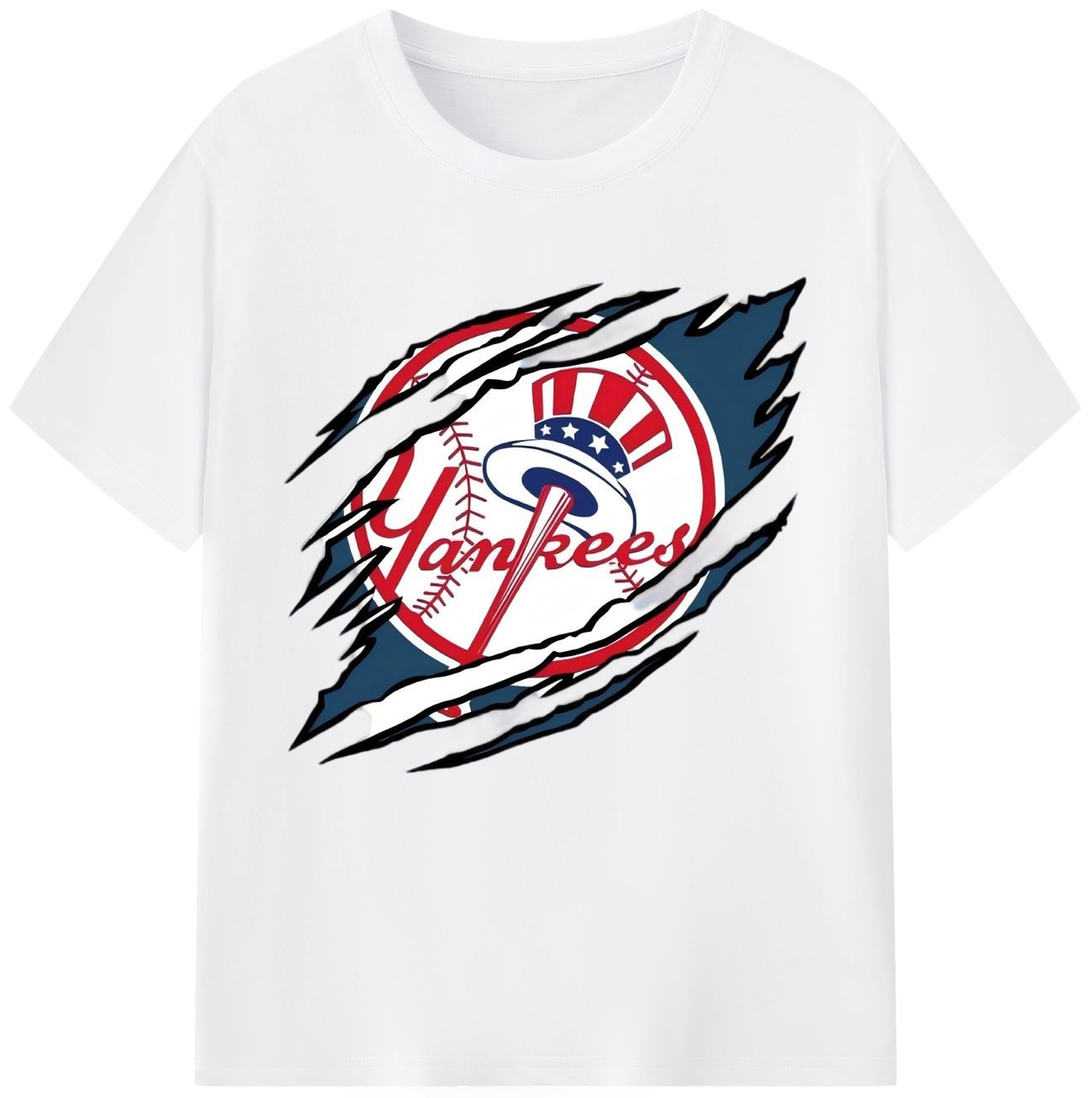 New York Yankees Claw Logo Combed Cotton T-Shirt 180g With Front Heat Transfer Print – Soft, Lightweight, Fitted Design – Stylish Casual Wear For Sports & Everyday Use