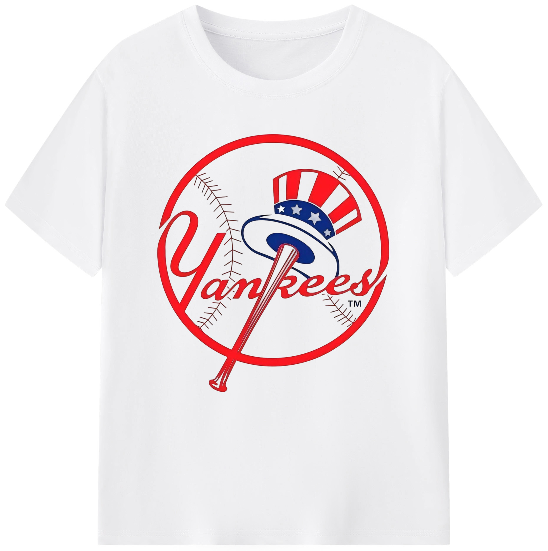 New York Yankees Logo Combed Cotton T-Shirt 180g With Front Heat Transfer Print – Soft, Lightweight, Fitted Design – Stylish Casual Wear For Sports & Everyday Use