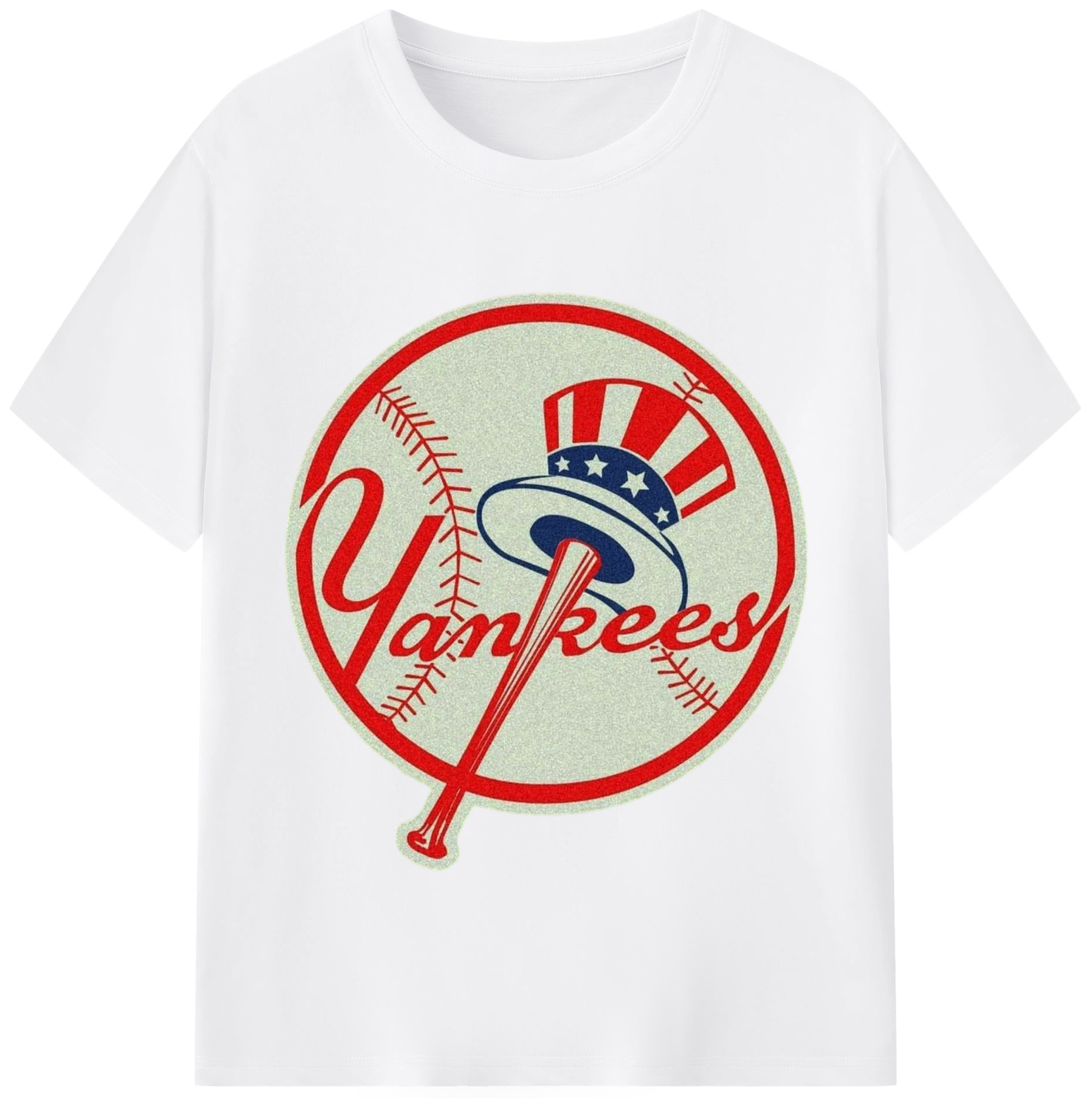 New York Yankees Logo Combed Cotton T-Shirt 180g With Front Heat Transfer Print – Soft, Lightweight, Fitted Design – Stylish Casual Wear For Sports & Everyday Use