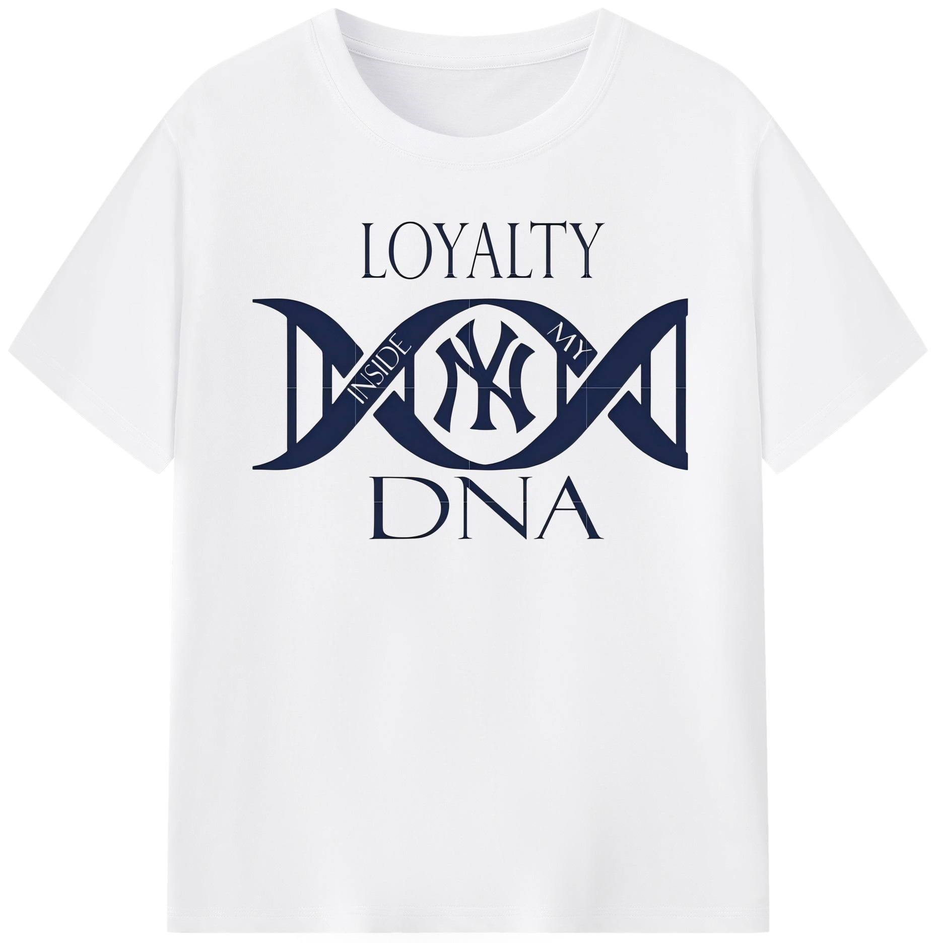 New York Yankees Loyalty DNA Combed Cotton T-Shirt 180g With Front Heat Transfer Print – Soft, Lightweight, Fitted Design – Stylish Casual Wear For Sports & Everyday Use