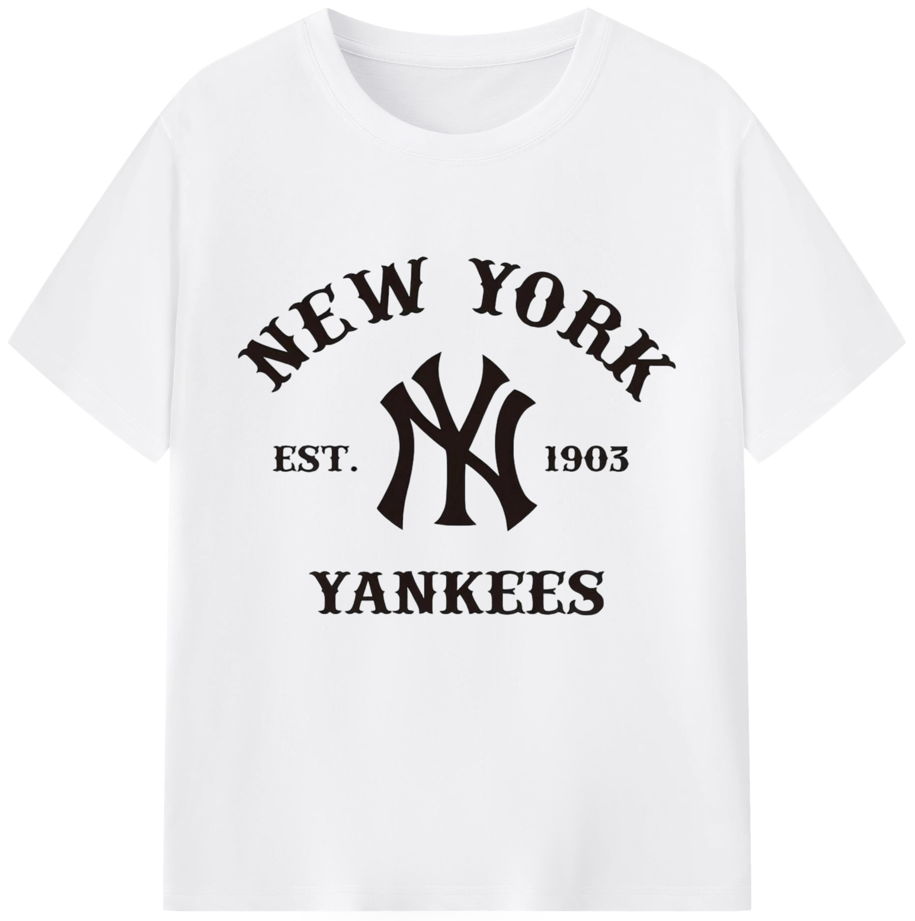 New York Yankees EST 1903 Combed Cotton T-Shirt 180g With Front Heat Transfer Print – Soft, Lightweight, Fitted Design – Stylish Casual Wear For Sports & Everyday Use