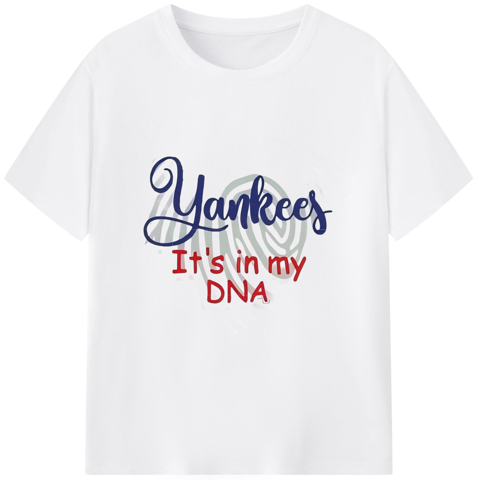 New York Yankees It's In My DNA Combed Cotton T-Shirt 180g With Front Heat Transfer Print – Soft, Lightweight, Fitted Design – Stylish Casual Wear For Sports & Everyday Use