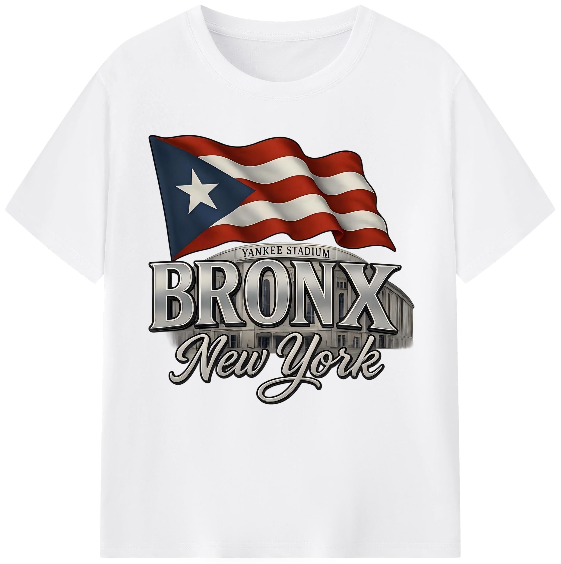 New York Yankees BRONX Yankees Stadium Combed Cotton T-Shirt 180g With Front Heat Transfer Print – Soft, Lightweight, Fitted Design – Stylish Casual Wear For Sports & Everyday Use