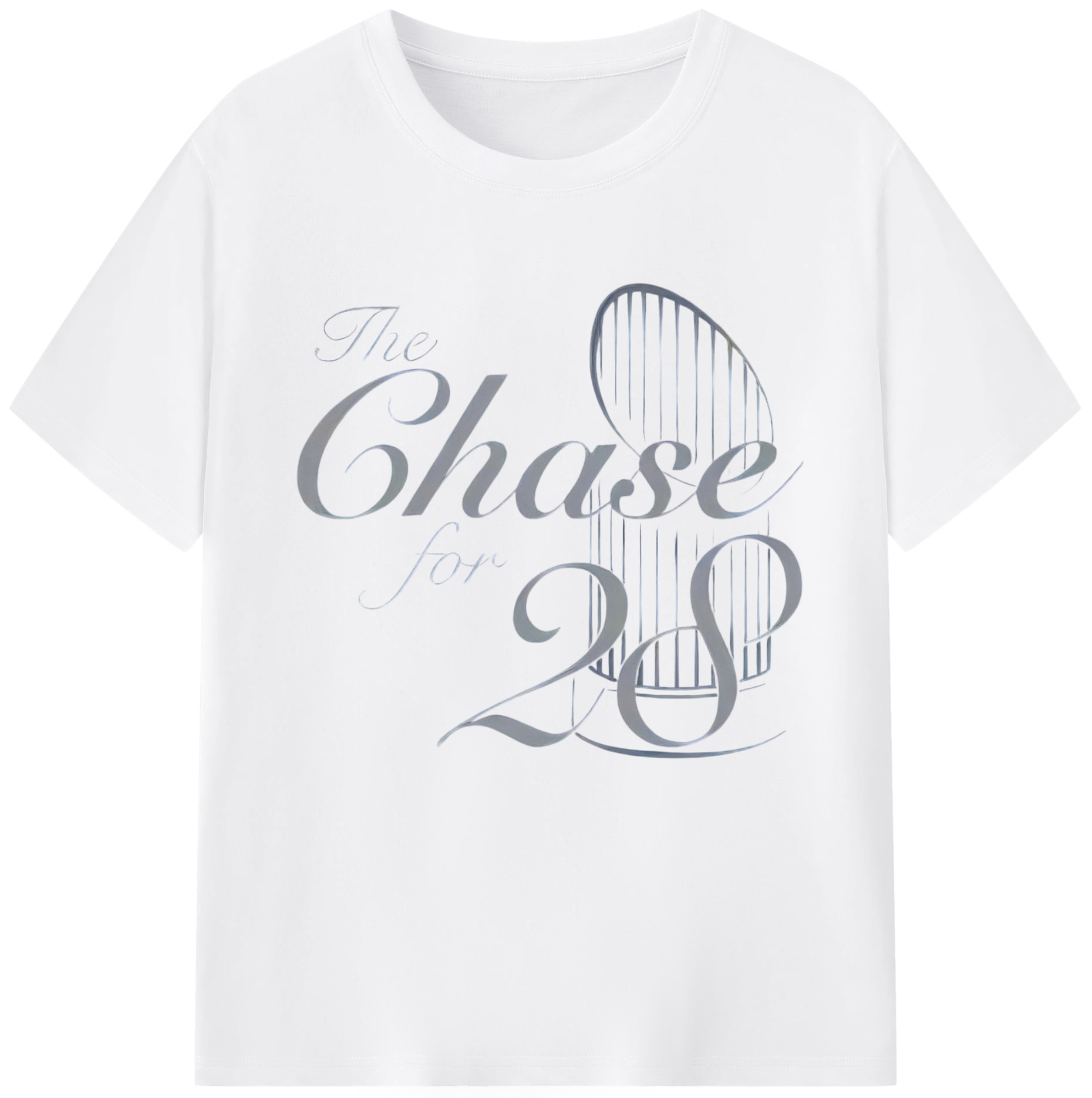 New York Yankees The Chase for 28 Combed Cotton T-Shirt 180g With Front Heat Transfer Print – Soft, Lightweight, Fitted Design – Stylish Casual Wear For Sports & Everyday Use