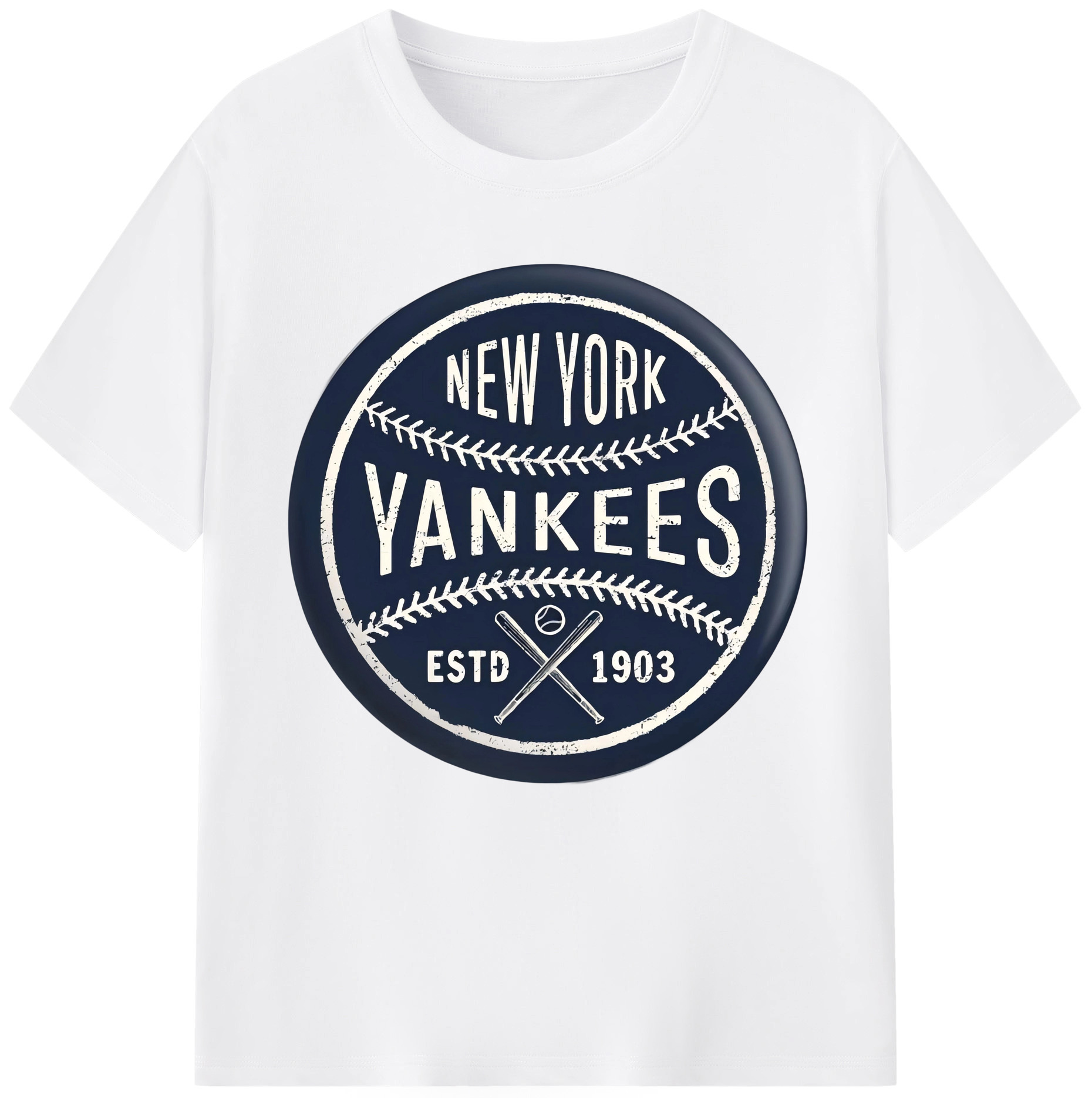 New York Yankees Estd 1903 Combed Cotton T-Shirt 180g With Front Heat Transfer Print – Soft, Lightweight, Fitted Design – Stylish Casual Wear For Sports & Everyday Use