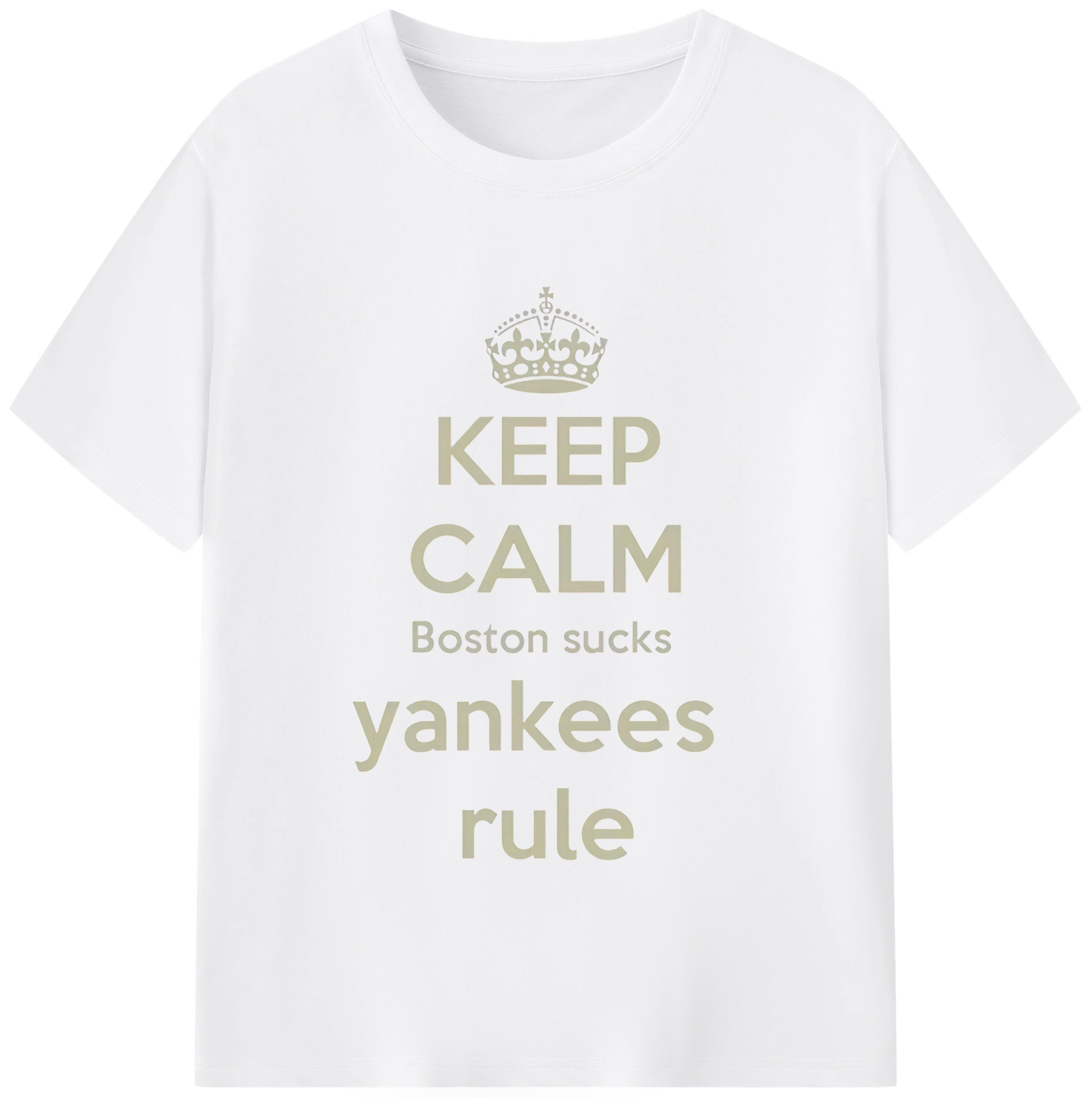 New York Yankees Keep Calm Yankees Rule Boston Sucks Combed Cotton T-Shirt 180g With Front Heat Transfer Print – Soft, Lightweight, Fitted Design – Stylish Casual Wear For Sports & Everyday Use
