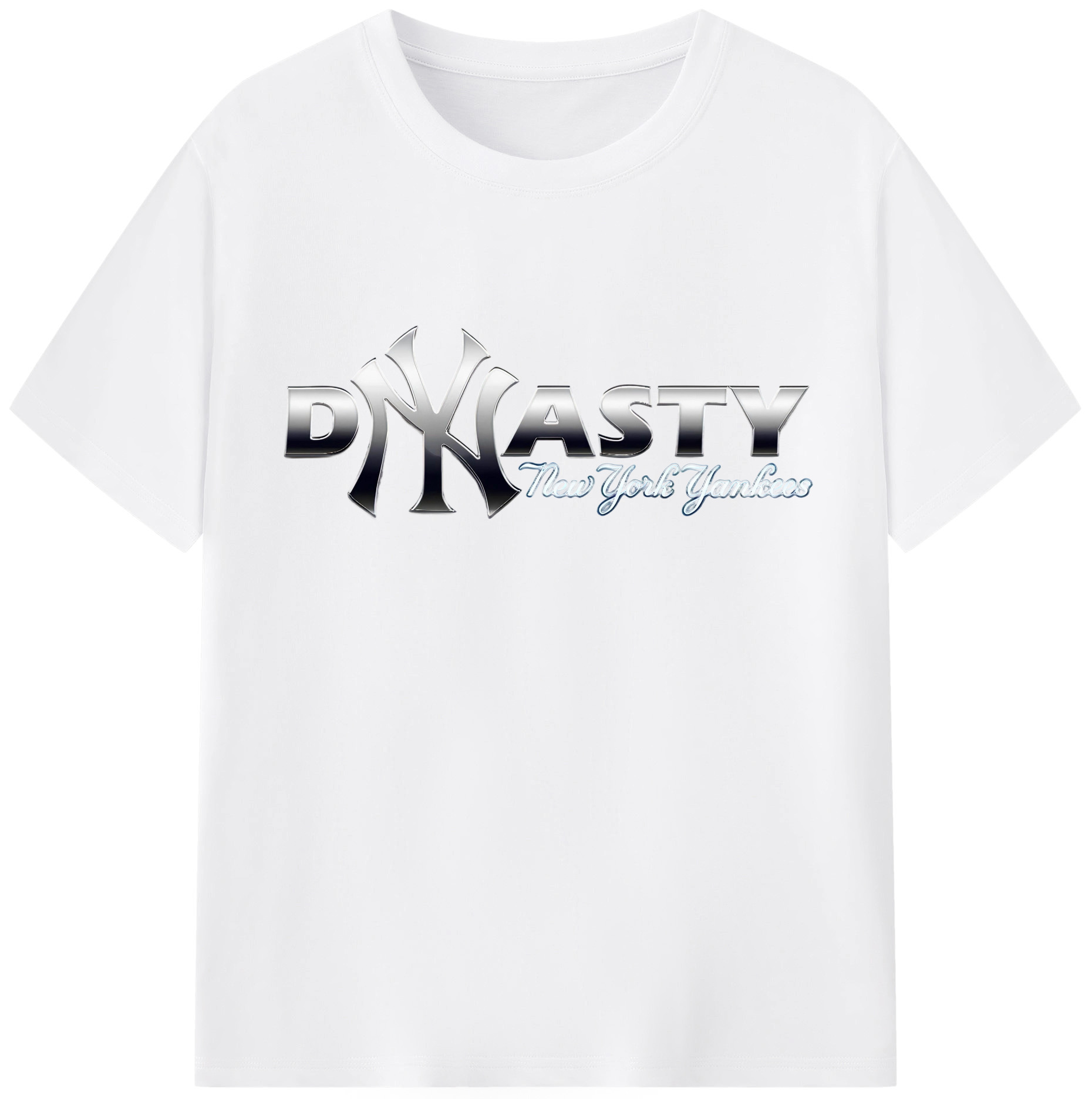 New York Yankees Dyasty Combed Cotton T-Shirt 180g With Front Heat Transfer Print – Soft, Lightweight, Fitted Design – Stylish Casual Wear For Sports & Everyday Use