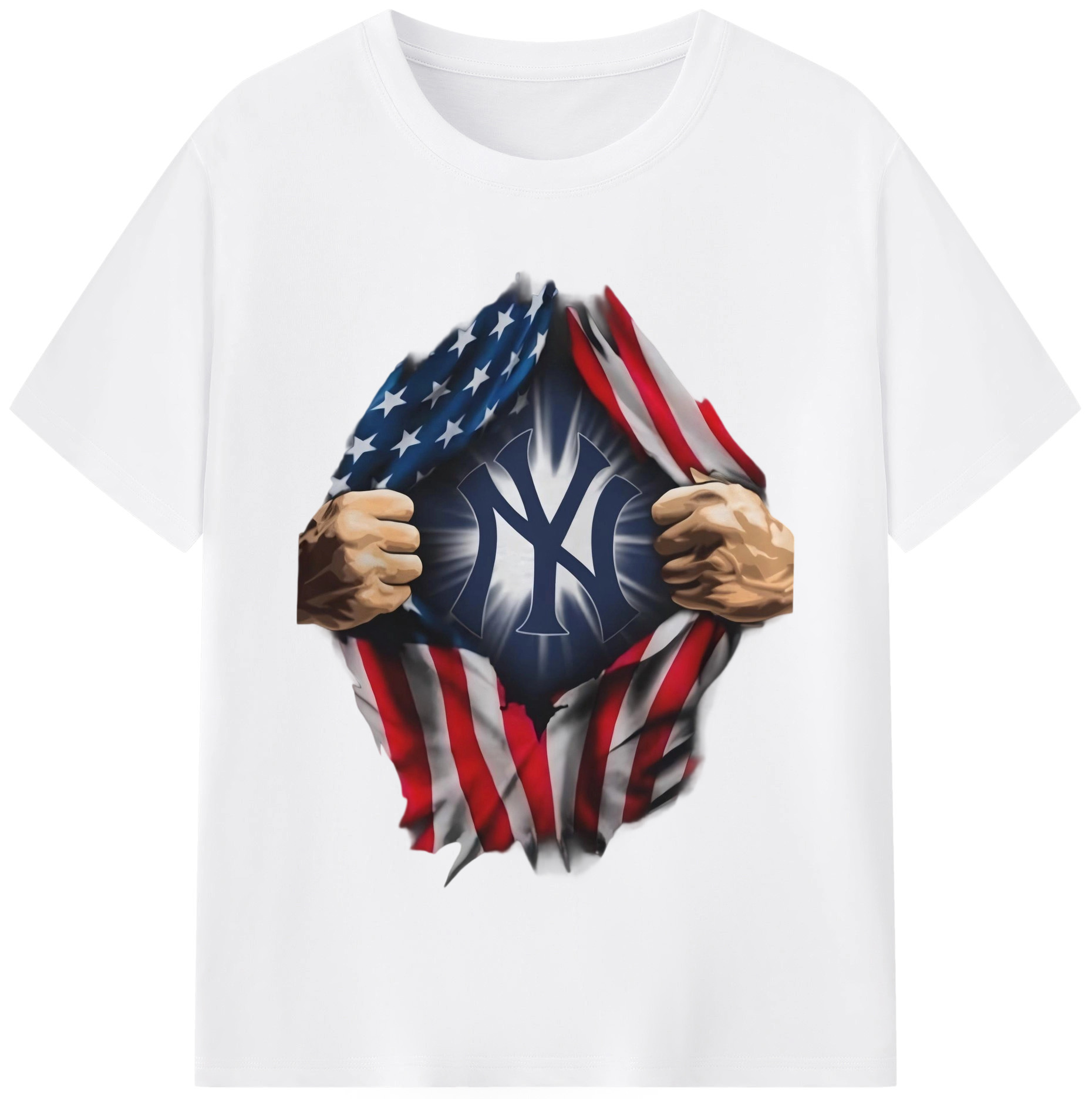 New York Yankees US Flag Yankees Inside Me Combed Cotton T-Shirt 180g With Front Heat Transfer Print – Soft, Lightweight, Fitted Design – Stylish Casual Wear For Sports & Everyday Use