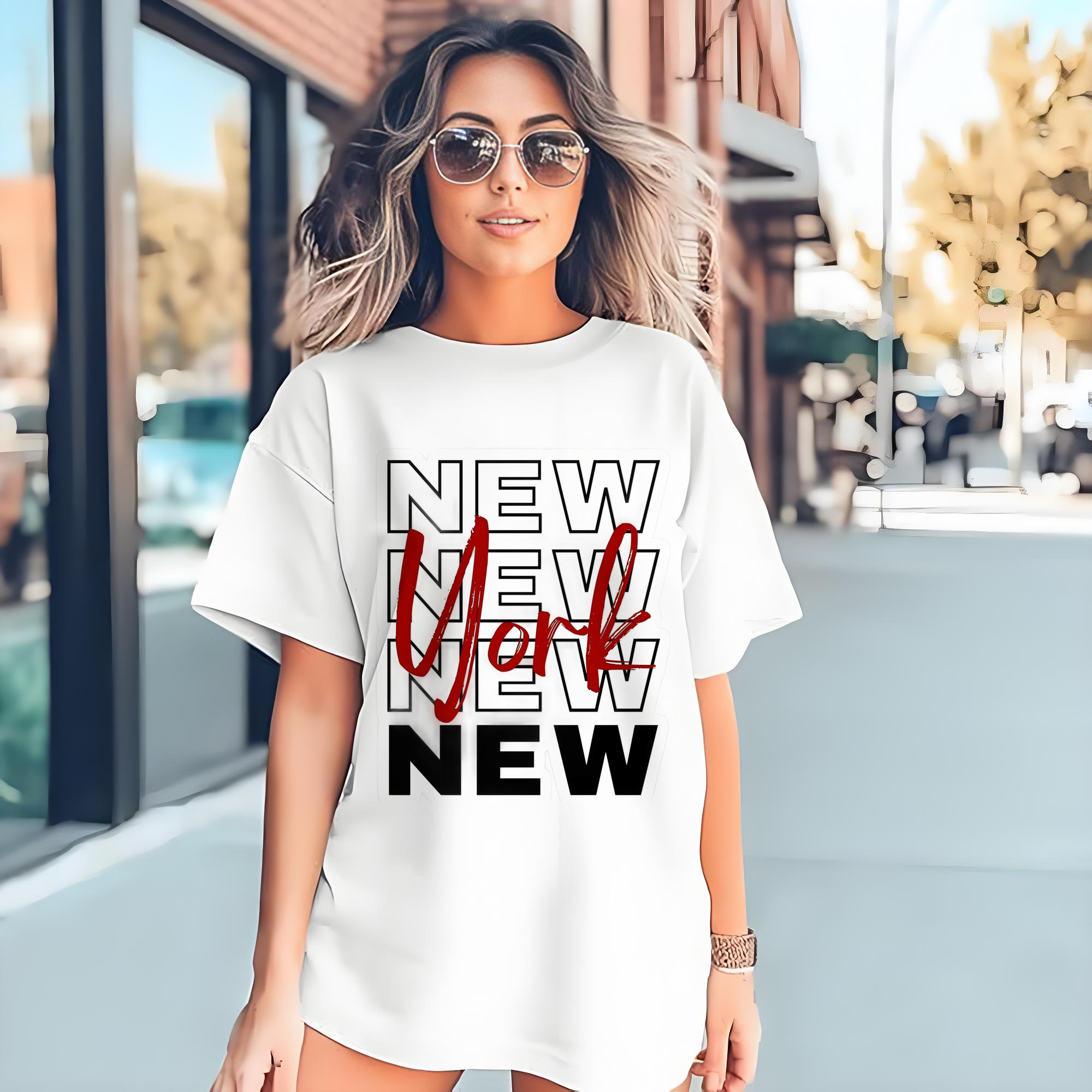 New York Yankees New York Logo Combed Cotton T-Shirt 180g With Front Heat Transfer Print – Soft, Lightweight, Fitted Design – Stylish Casual Wear For Sports & Everyday Use
