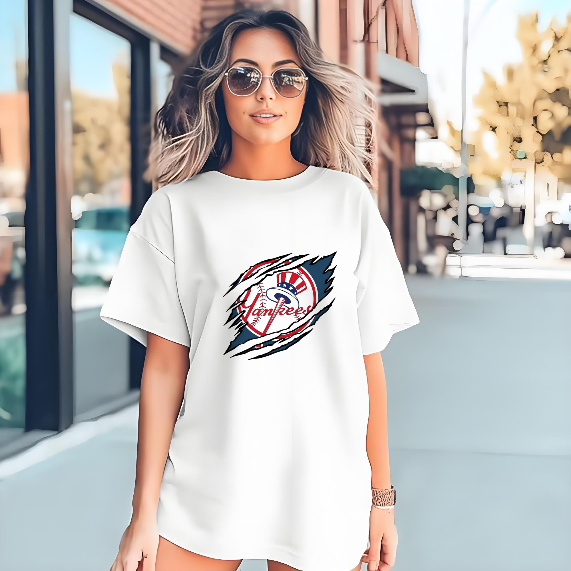 New York Yankees Claw Logo Combed Cotton T-Shirt 180g With Front Heat Transfer Print – Soft, Lightweight, Fitted Design – Stylish Casual Wear For Sports & Everyday Use