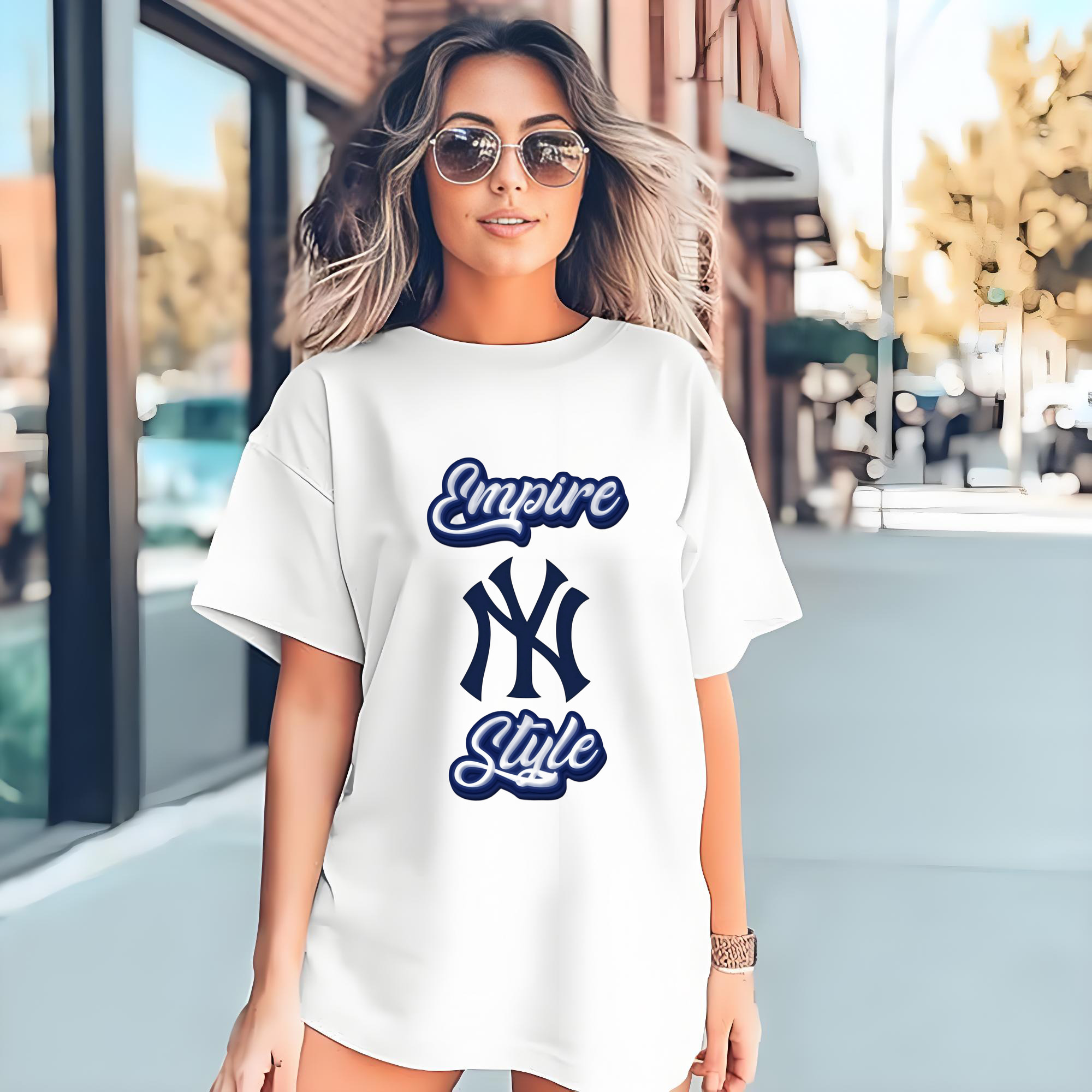 New York Yankees Empire Yankees Style Combed Cotton T-Shirt 180g With Front Heat Transfer Print – Soft, Lightweight, Fitted Design – Stylish Casual Wear For Sports & Everyday Use