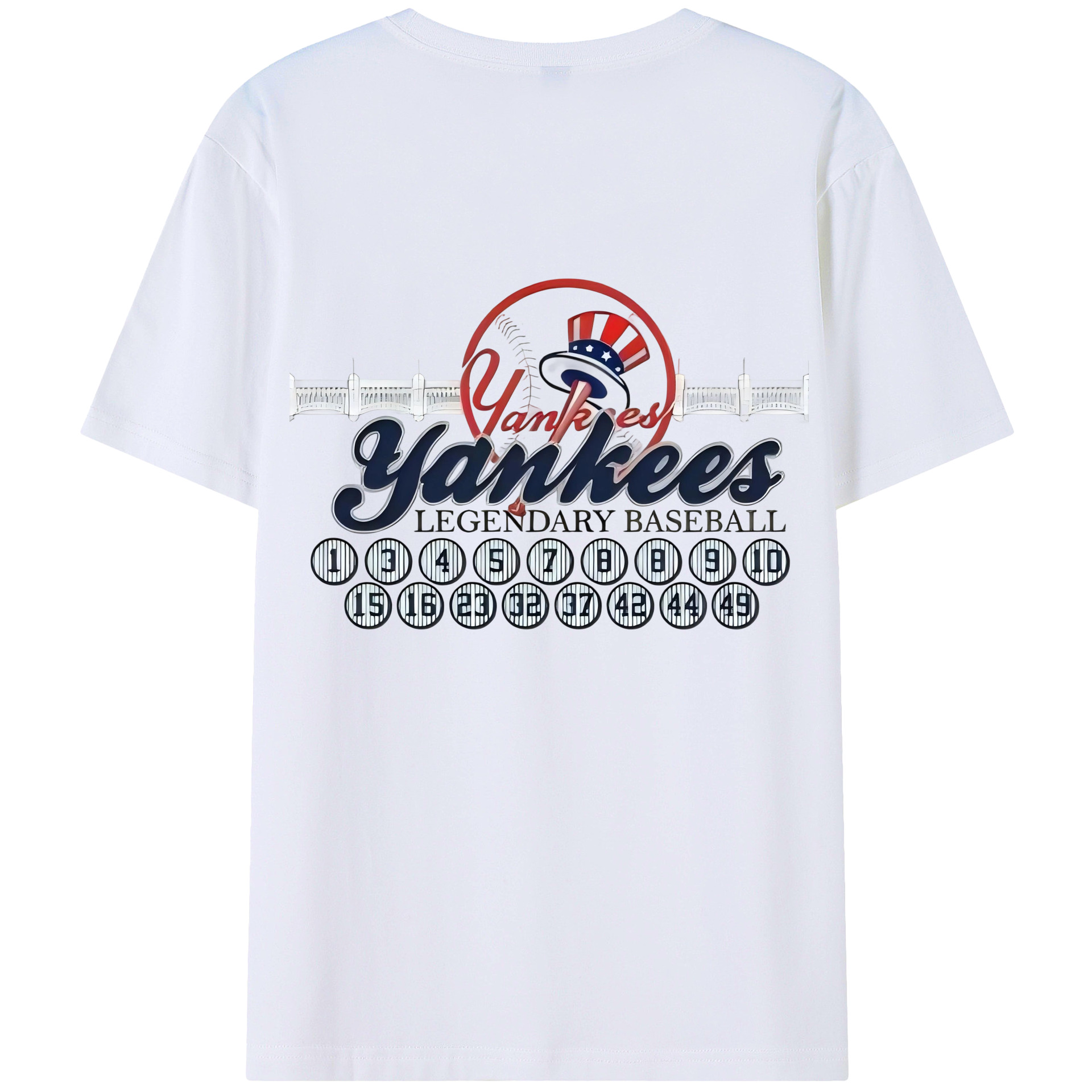New York Yankees Legendary Baseball 180g Combed Cotton T-Shirt With Back Heat Transfer Print – Soft, Lightweight, Fitted Design – Stylish Casual Wear For Sports & Everyday Use