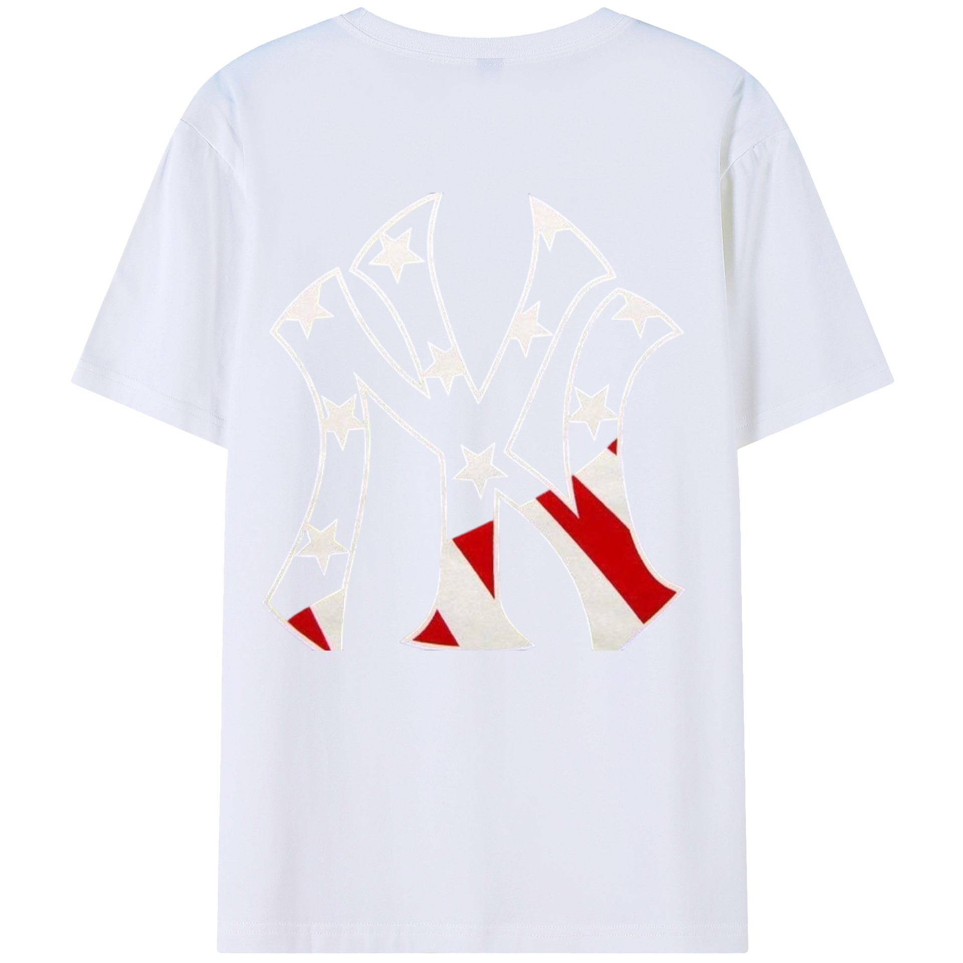 New York Yankees Logo USA 180g Combed Cotton T-Shirt With Back Heat Transfer Print – Soft, Lightweight, Fitted Design – Stylish Casual Wear For Sports & Everyday Use