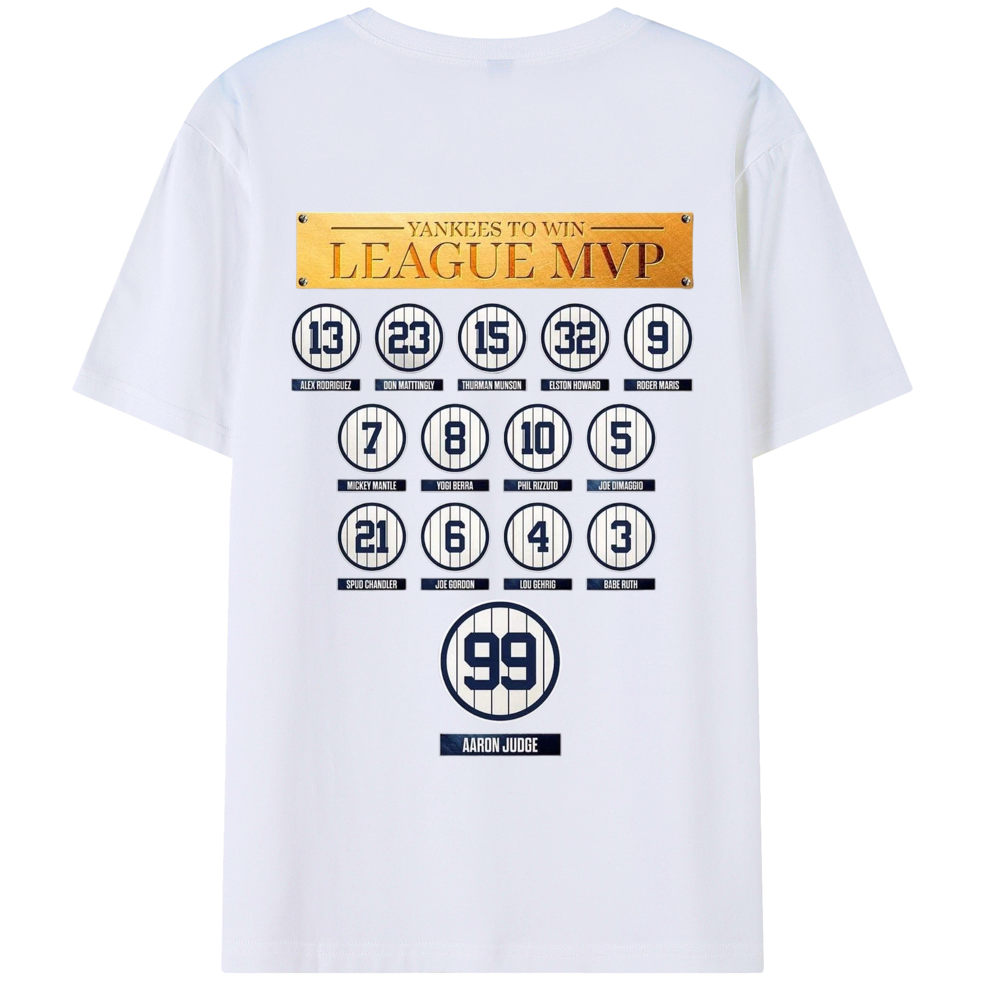 New York Yankees To Win League MVP 180g Combed Cotton T-Shirt With Back Heat Transfer Print – Soft, Lightweight, Fitted Design – Stylish Casual Wear For Sports & Everyday Use