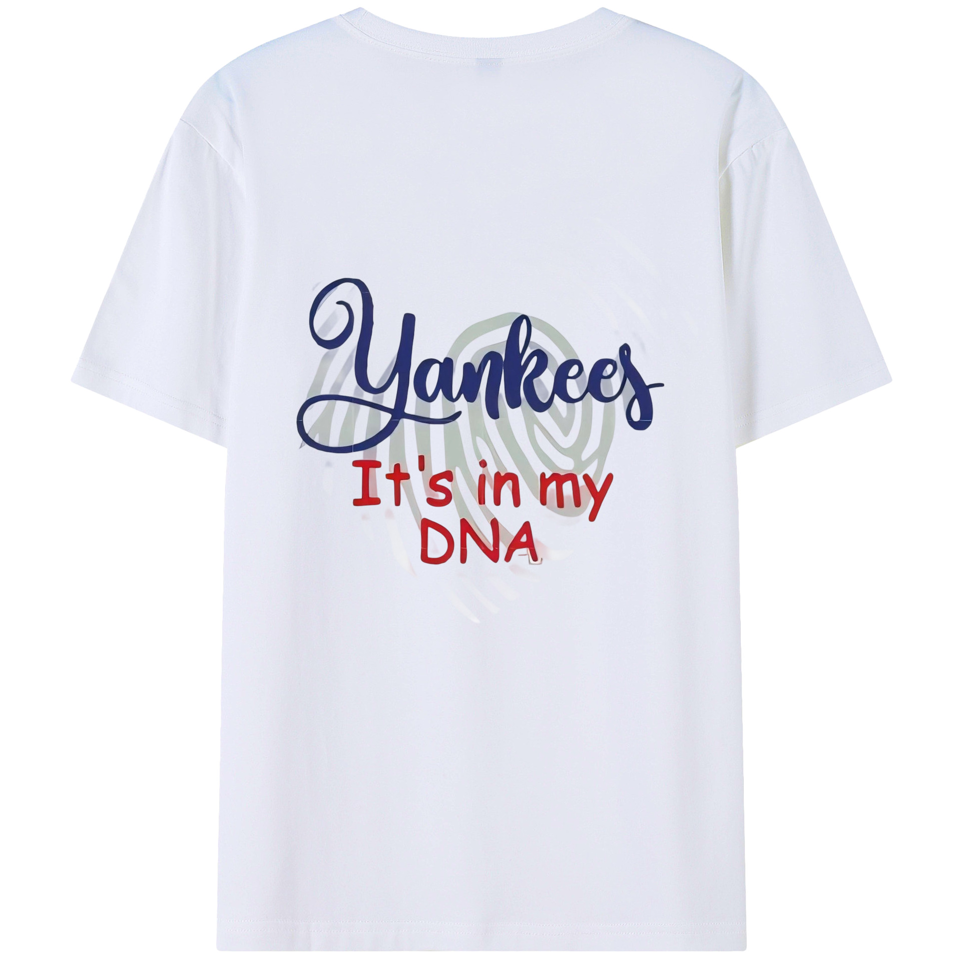 New York Yankees It's In My DNA 180g Combed Cotton T-Shirt With Back Heat Transfer Print – Soft, Lightweight, Fitted Design – Stylish Casual Wear For Sports & Everyday Use