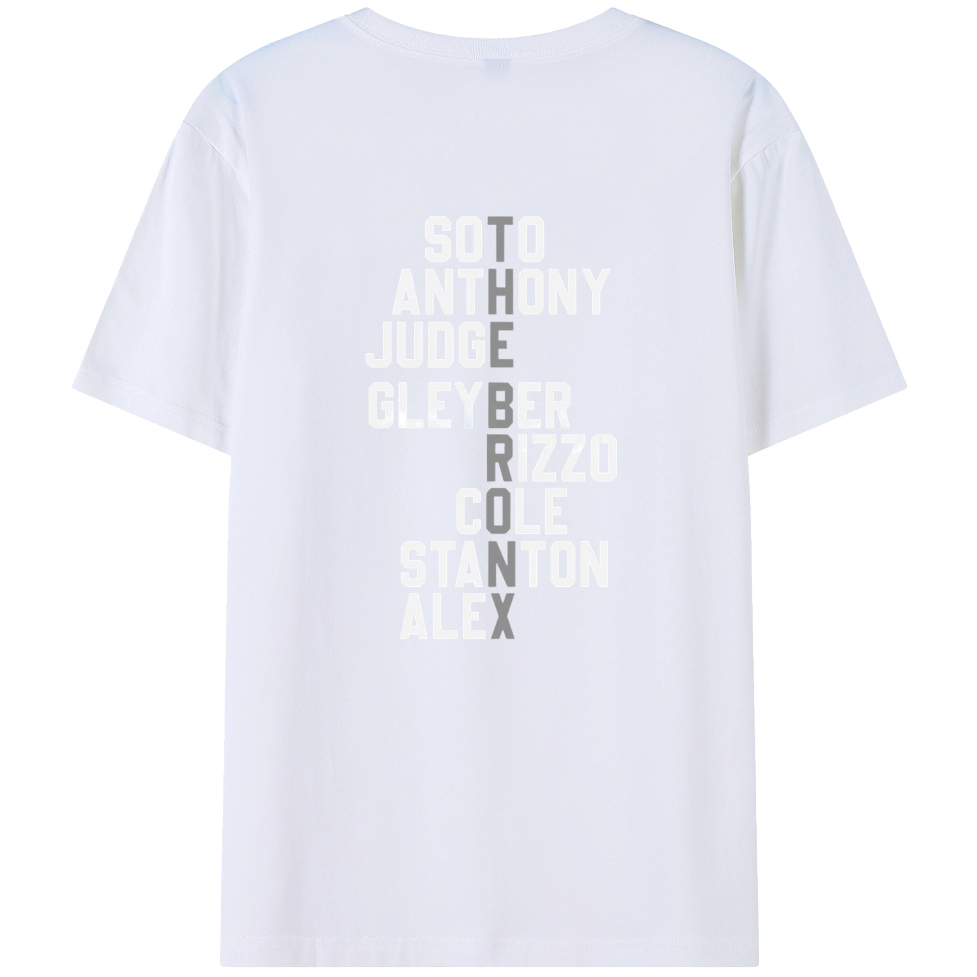 New York Yankees The Bronx Player Name 180g Combed Cotton T-Shirt With Back Heat Transfer Print – Soft, Lightweight, Fitted Design – Stylish Casual Wear For Sports & Everyday Use