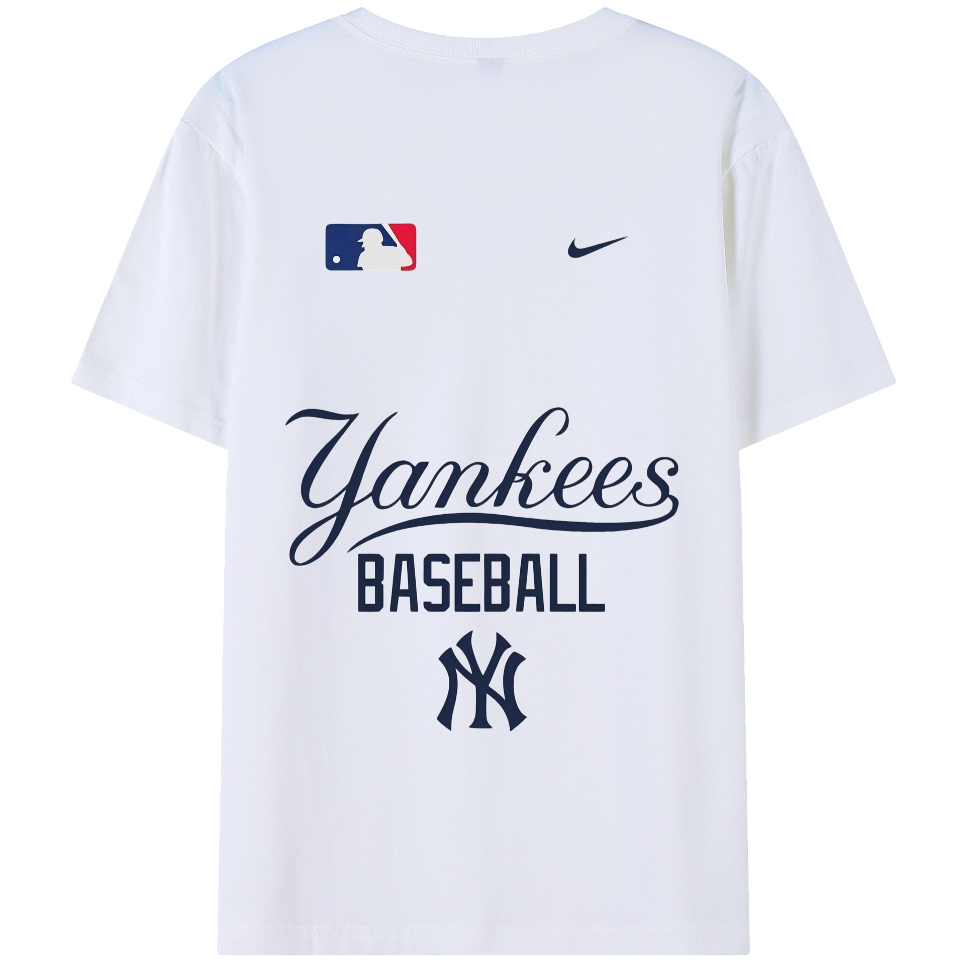 New York Yankees Baseball 180g Combed Cotton T-Shirt With Back Heat Transfer Print – Soft, Lightweight, Fitted Design – Stylish Casual Wear For Sports & Everyday Use