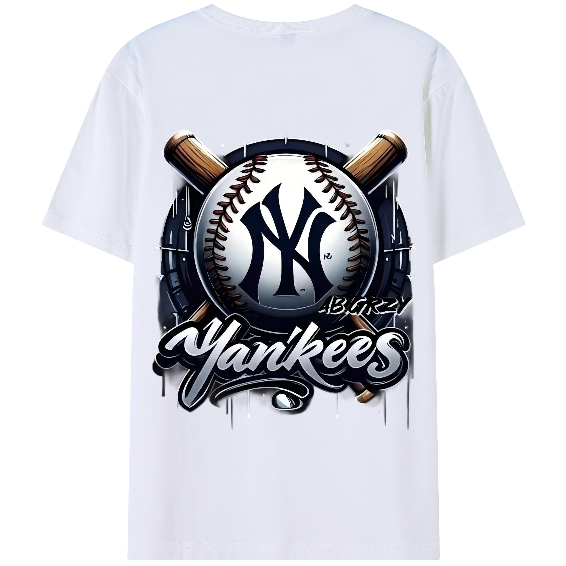 New York Yankees Baseball 180g Combed Cotton T-Shirt With Back Heat Transfer Print – Soft, Lightweight, Fitted Design – Stylish Casual Wear For Sports & Everyday Use