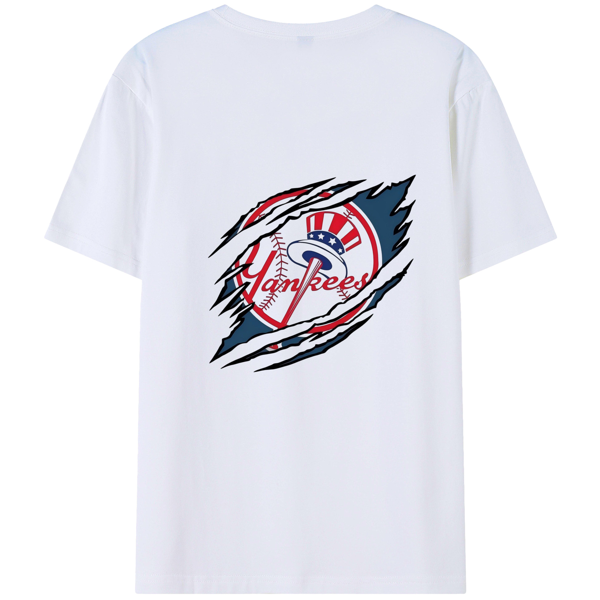 New York Yankees Claw Logo 180g Combed Cotton T-Shirt With Back Heat Transfer Print – Soft, Lightweight, Fitted Design – Stylish Casual Wear For Sports & Everyday Use
