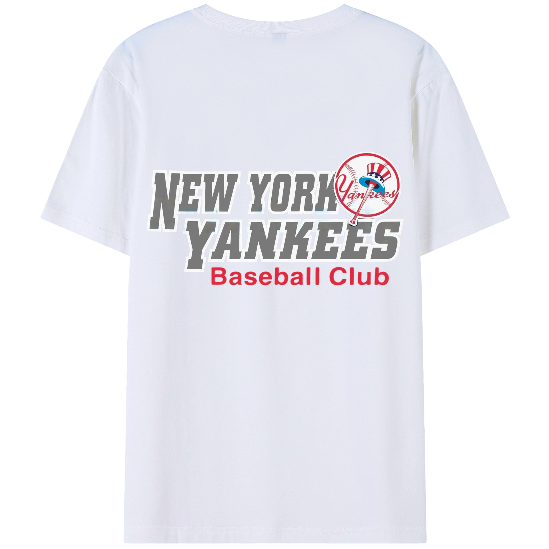 New York Yankees Baseball Club 180g Combed Cotton T-Shirt With Back Heat Transfer Print – Soft, Lightweight, Fitted Design – Stylish Casual Wear For Sports & Everyday Use