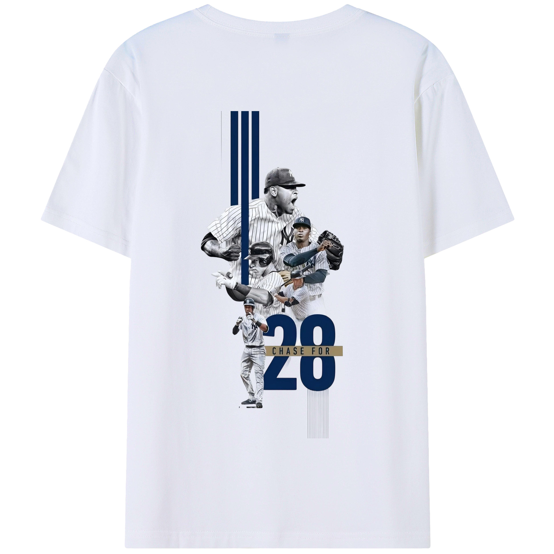 New York Yankees Chase For 28 180g Combed Cotton T-Shirt With Back Heat Transfer Print – Soft, Lightweight, Fitted Design – Stylish Casual Wear For Sports & Everyday Use